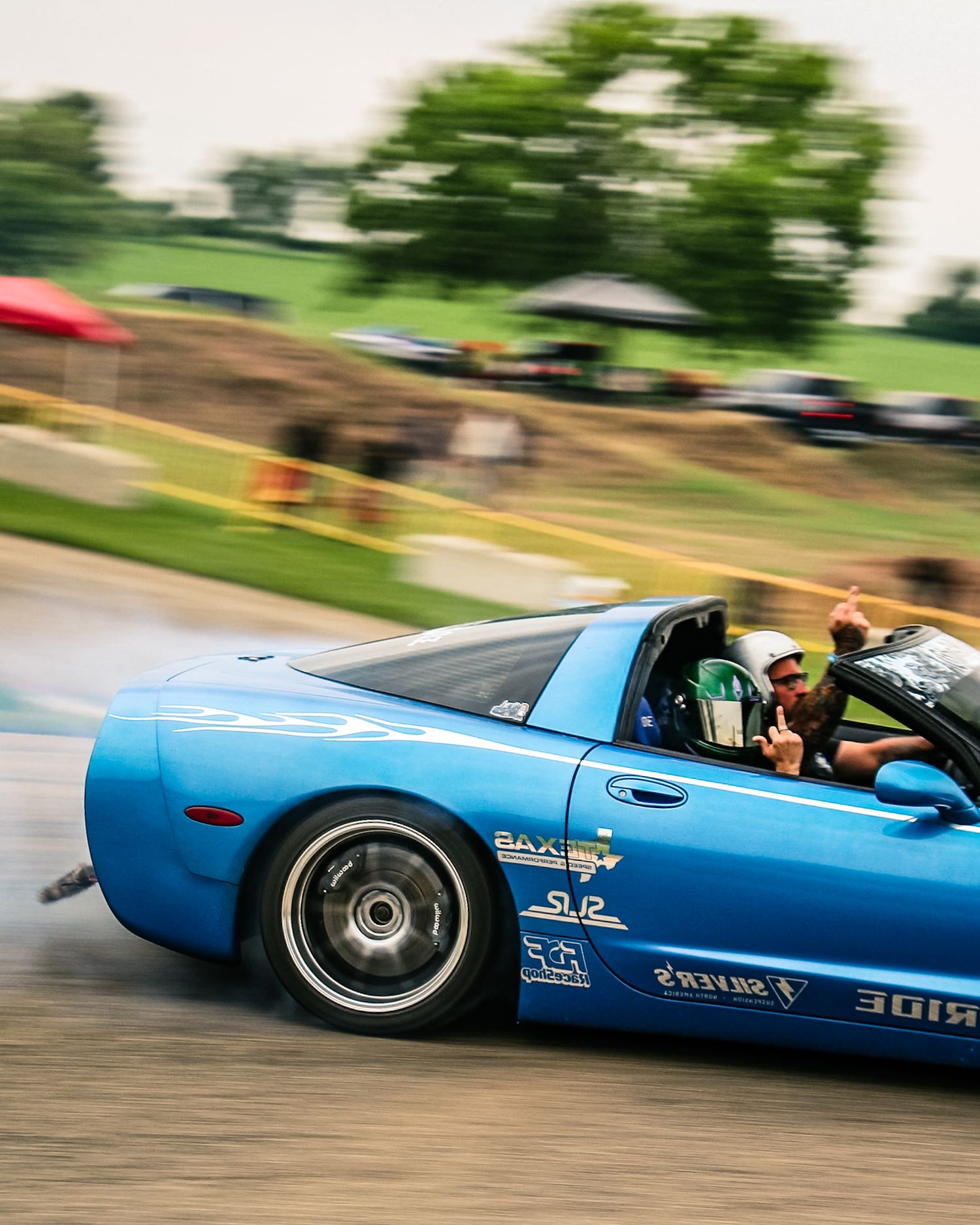 Flipping off while drifting