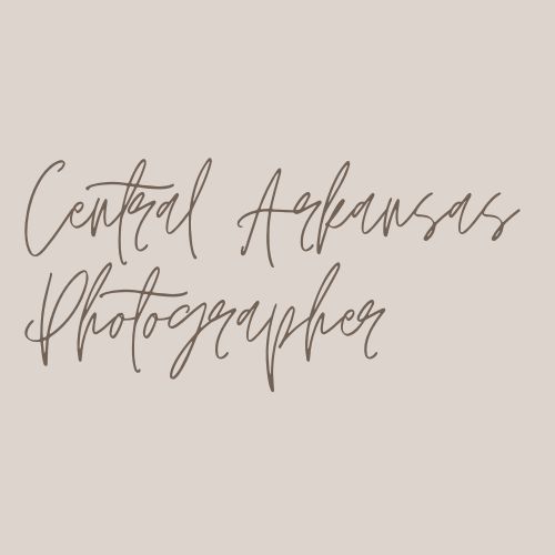 Elegant script text reading 'Central Arkansas Photographer' in gray on a neutral background.