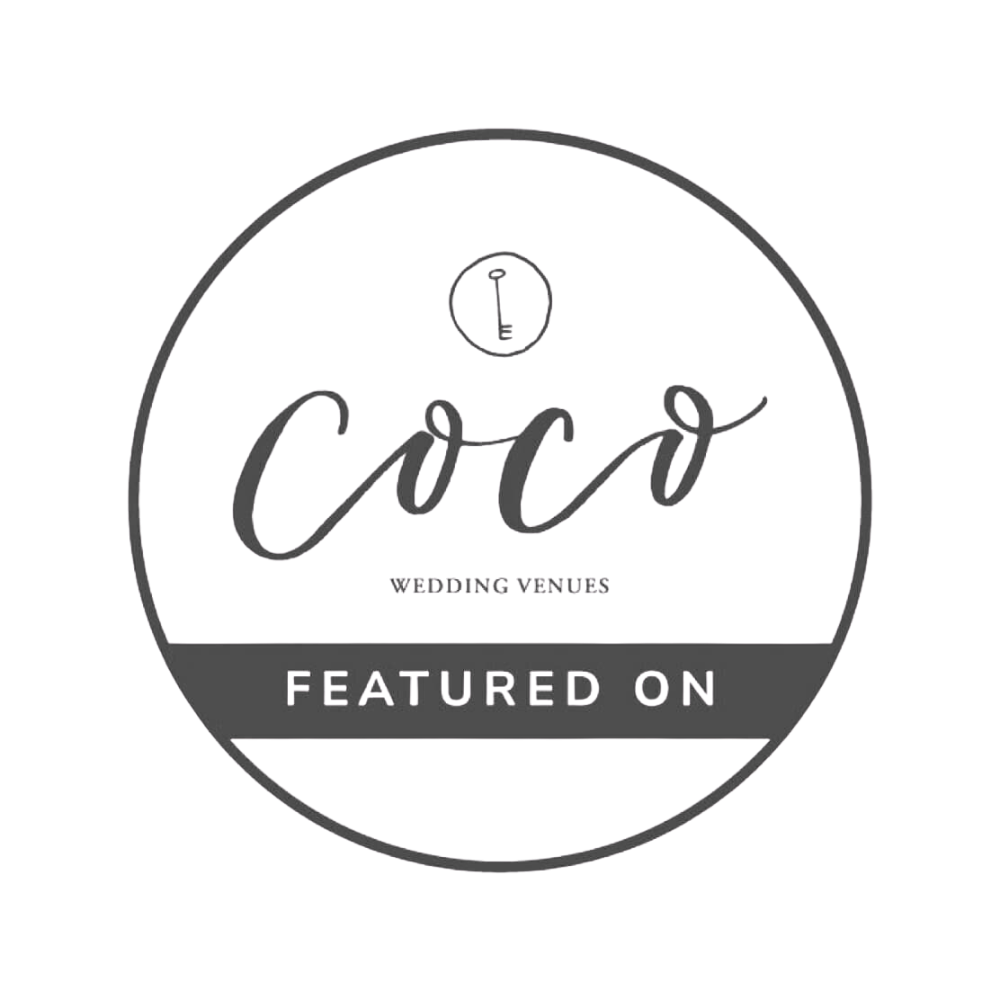 A row of minimalist grayscale circular wedding vendor badge logos arranged horizontally.