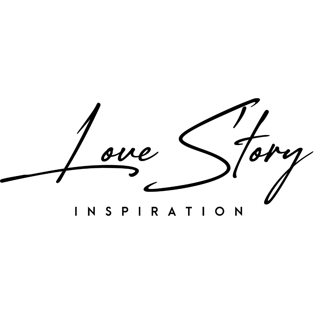 Stylish black handwritten text reading 'Love Story Inspiration' in an elegant cursive font against white background.
