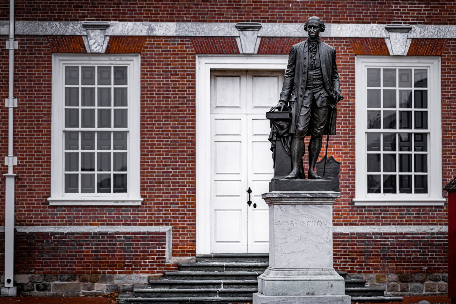 George Washington statue at Independence Hall in Philadelphia Pennsylvania
