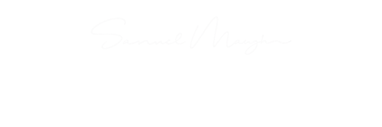 White text logo on a white background featuring elegant cursive typography for a brand or company name.