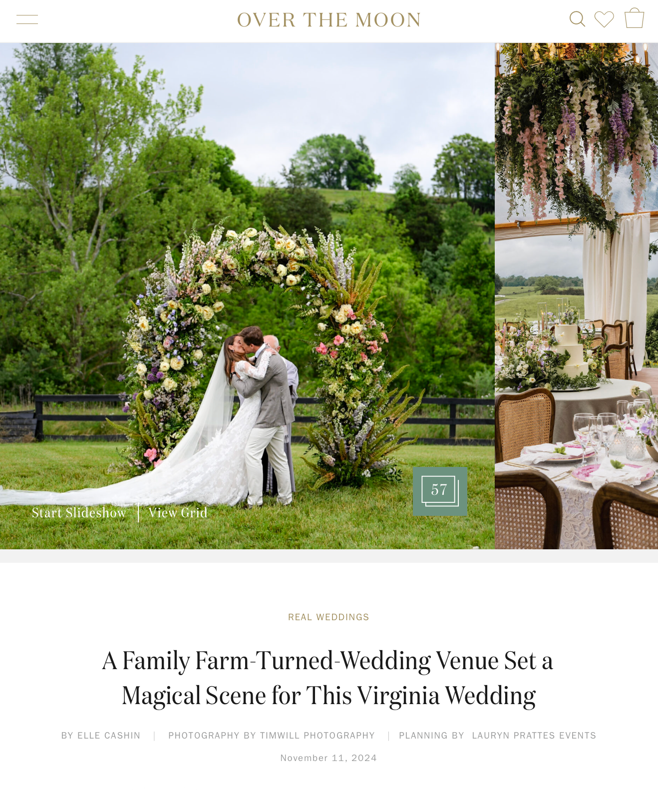 Elegant outdoor wedding venue with floral arrangements and rustic decor set against lush green countryside.