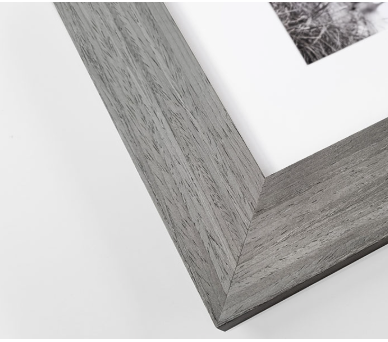 Soft, modern grey frame bringing calm contemporary elegance to any wall or neutral interior space.
