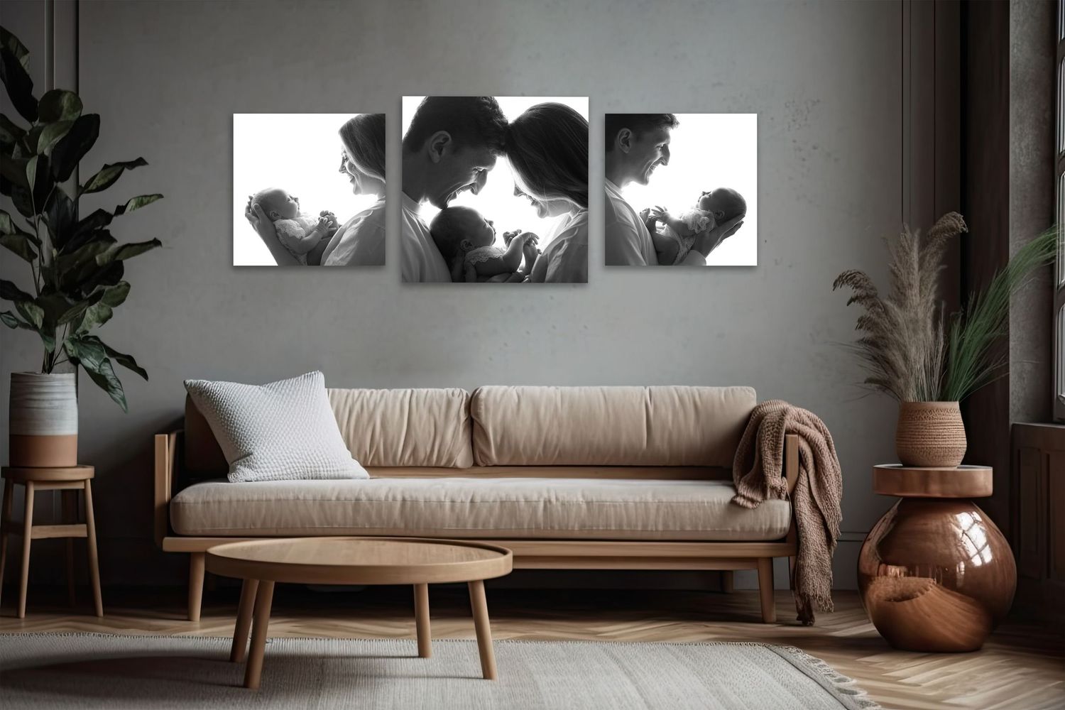 Three timeless black and white prints, elegantly grouped to add a classic, sophisticated touch to any wall.