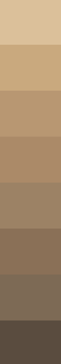 A gradient color palette transitioning from warm sandy beige through medium tan to deep earthy brown tones.