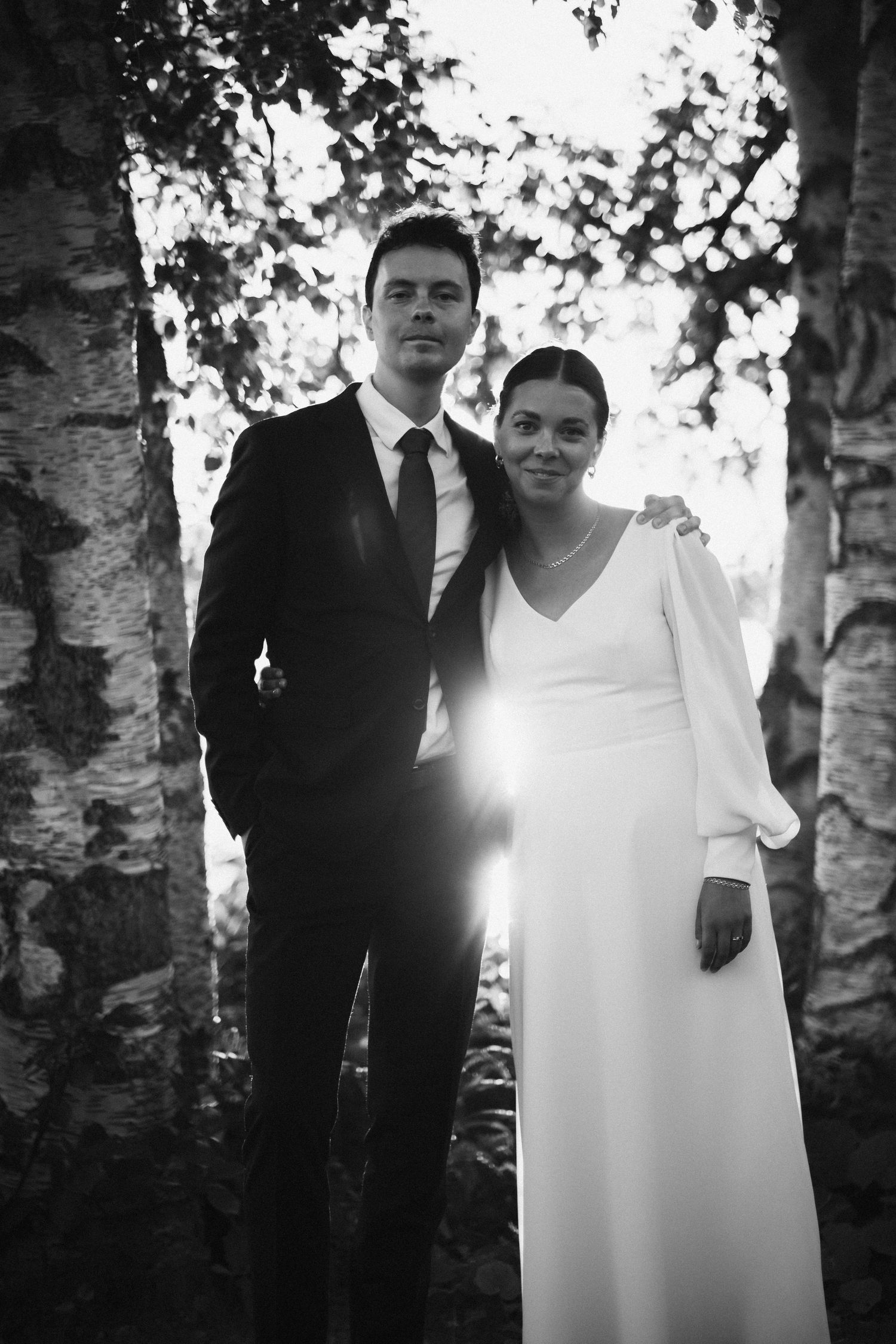 Bröllopsfotograf – motljus i solnedgång