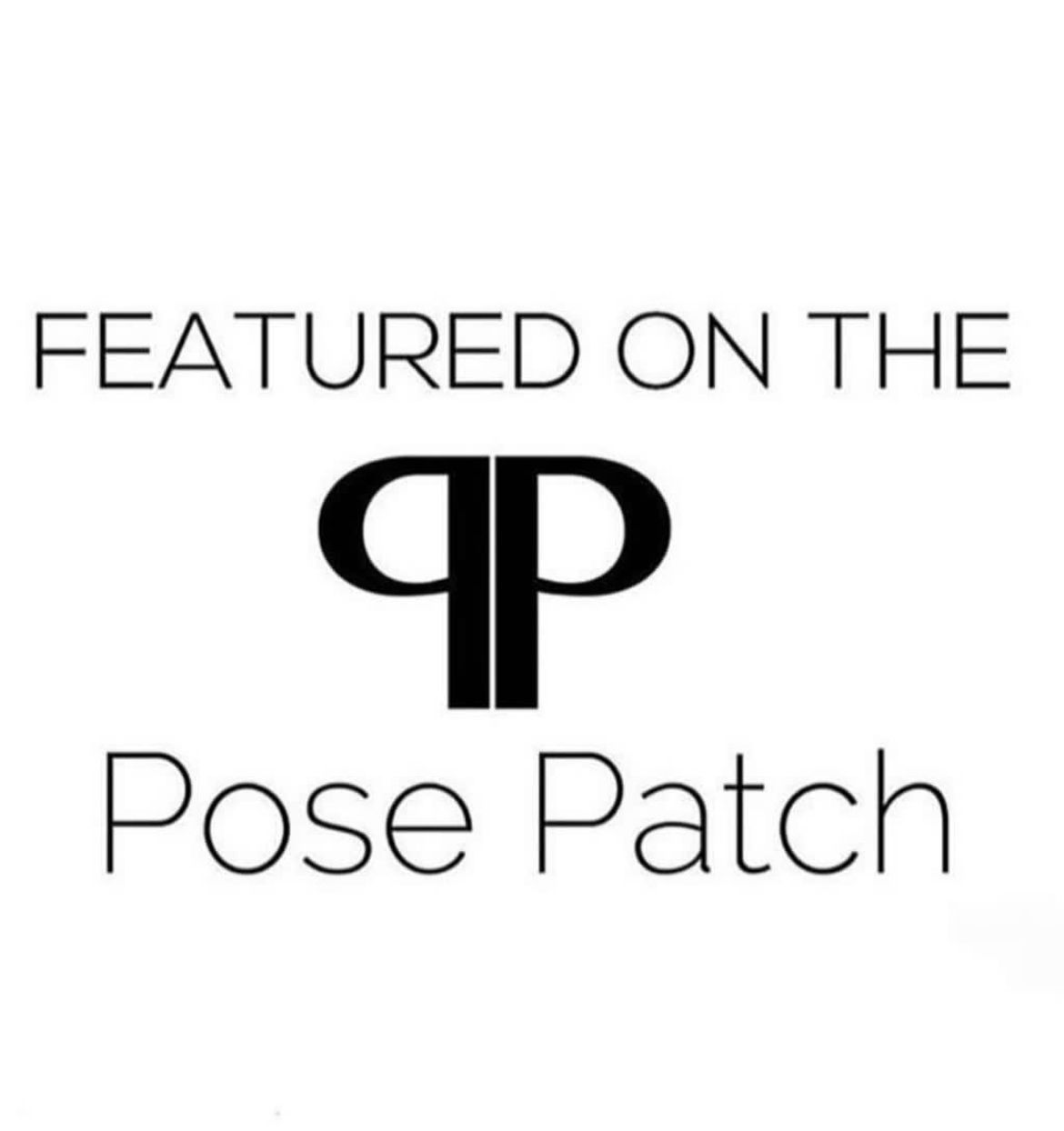 Featured on The Pose Patch black and white logo badge.