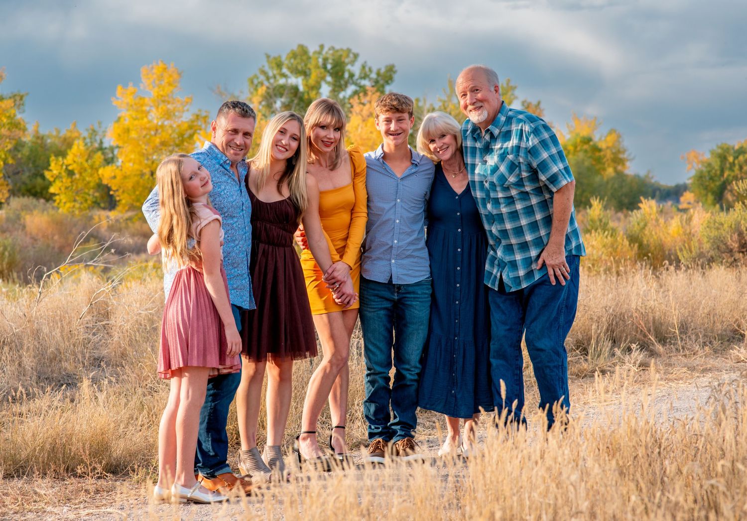 family photo during fall time