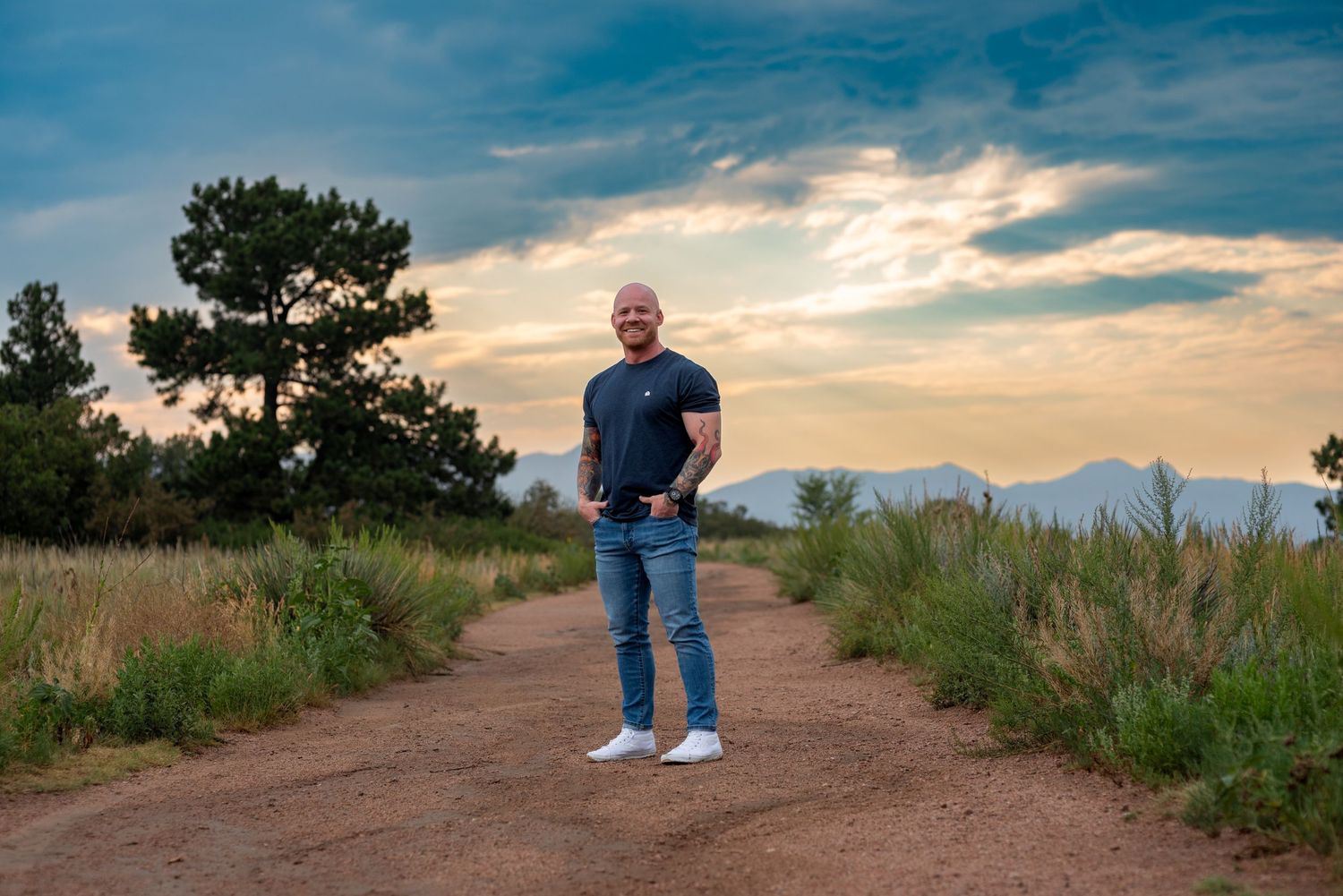 Man on a path at Palmer Park in Colorado Springs, CO