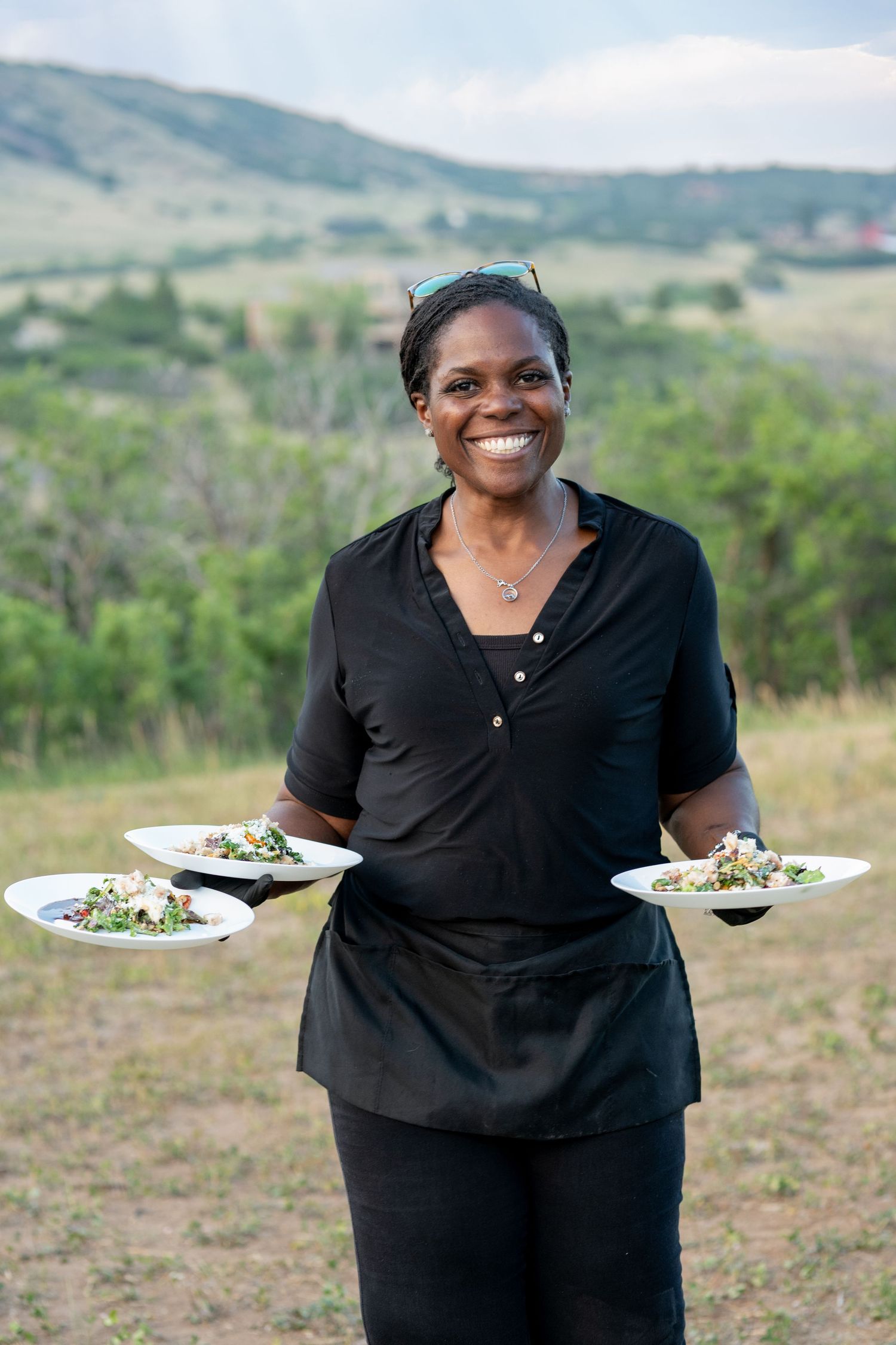 woman juggling plates