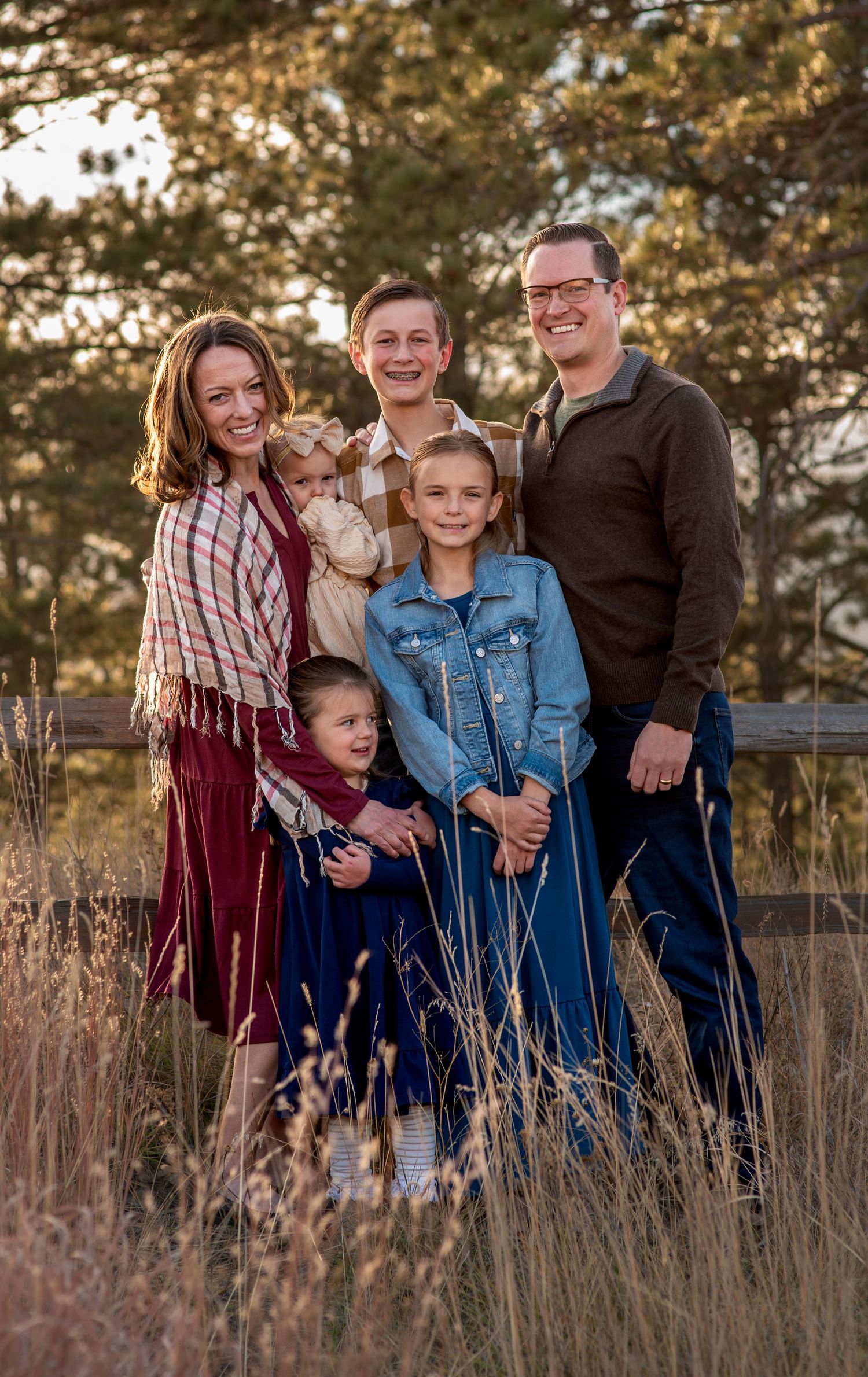 Family posing at Ute Valley park in Colorado Springs, CO