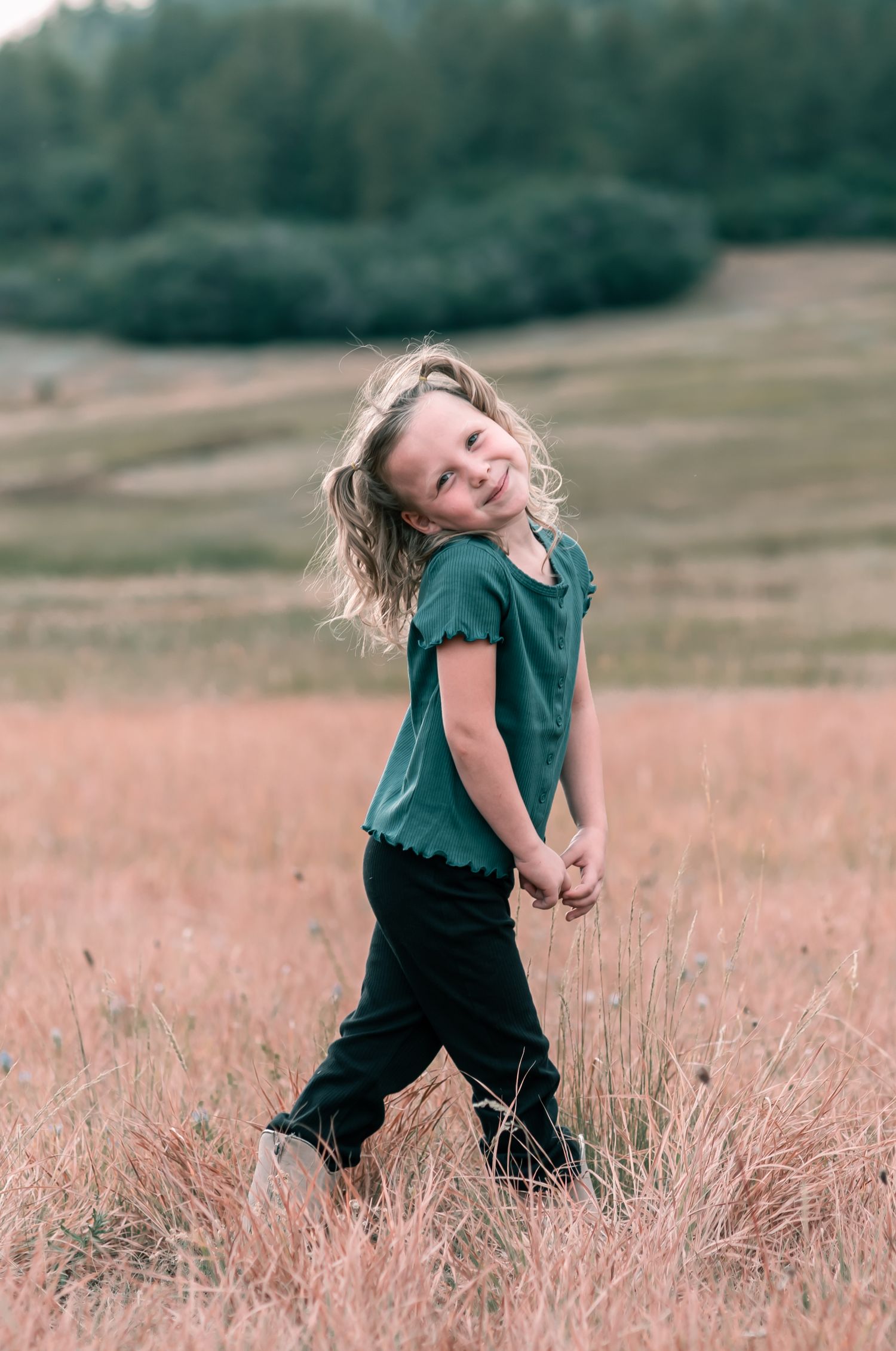 Young girl smiling at the camera
