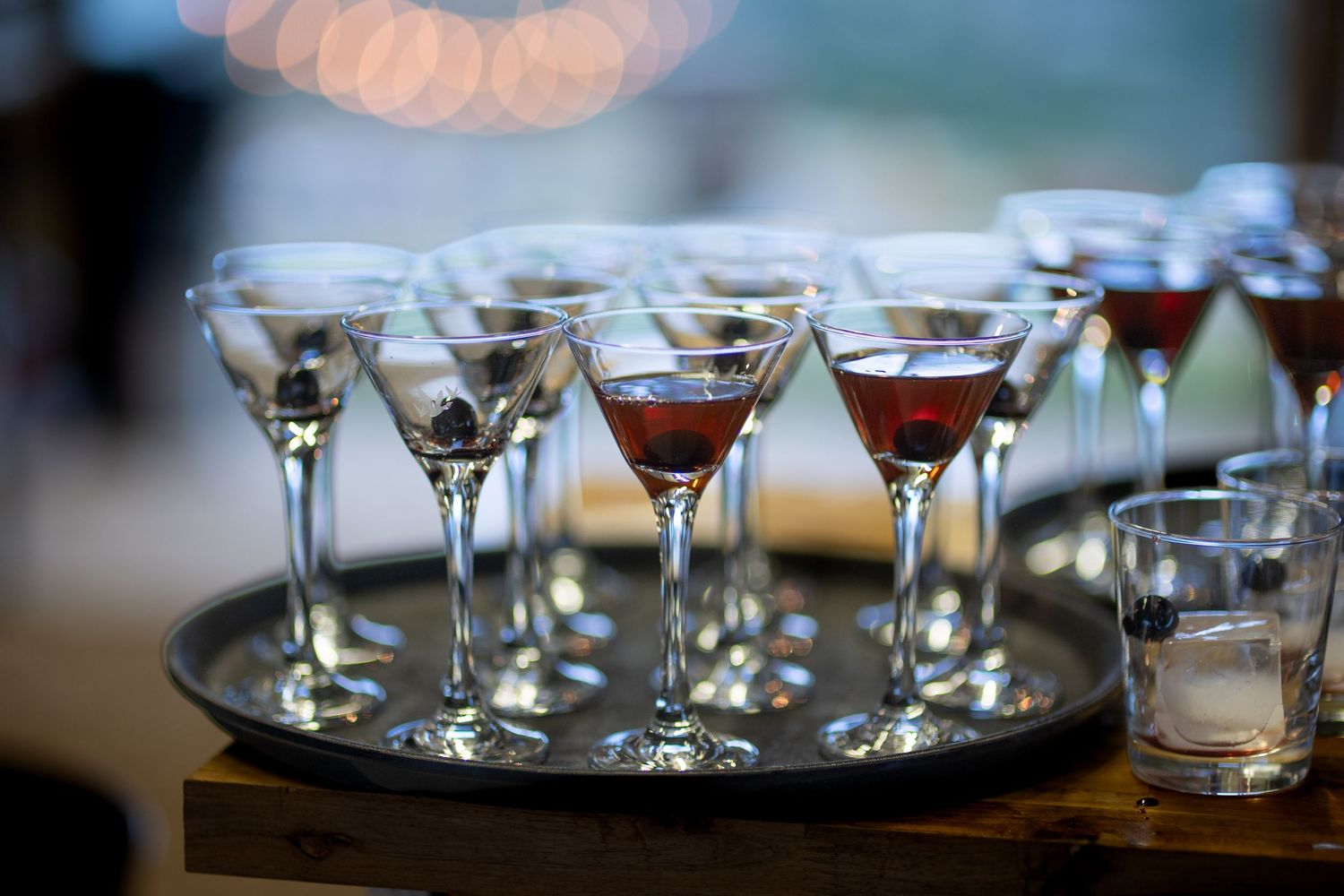 cocktails on a tray