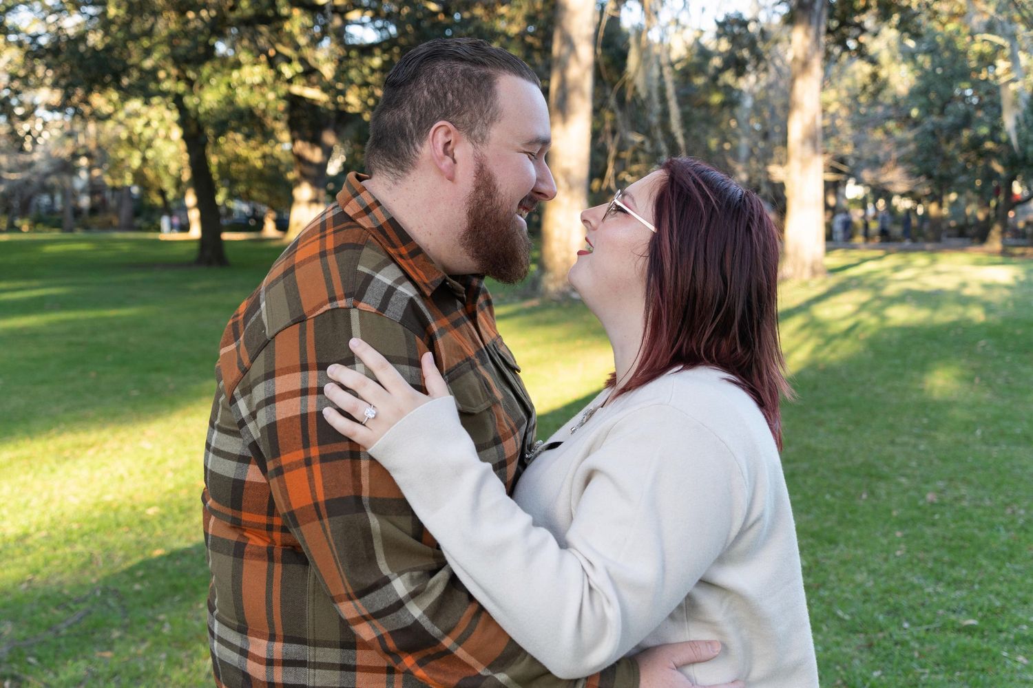 Romantic couples photography photo session Forsyth Park Savannah Georgia