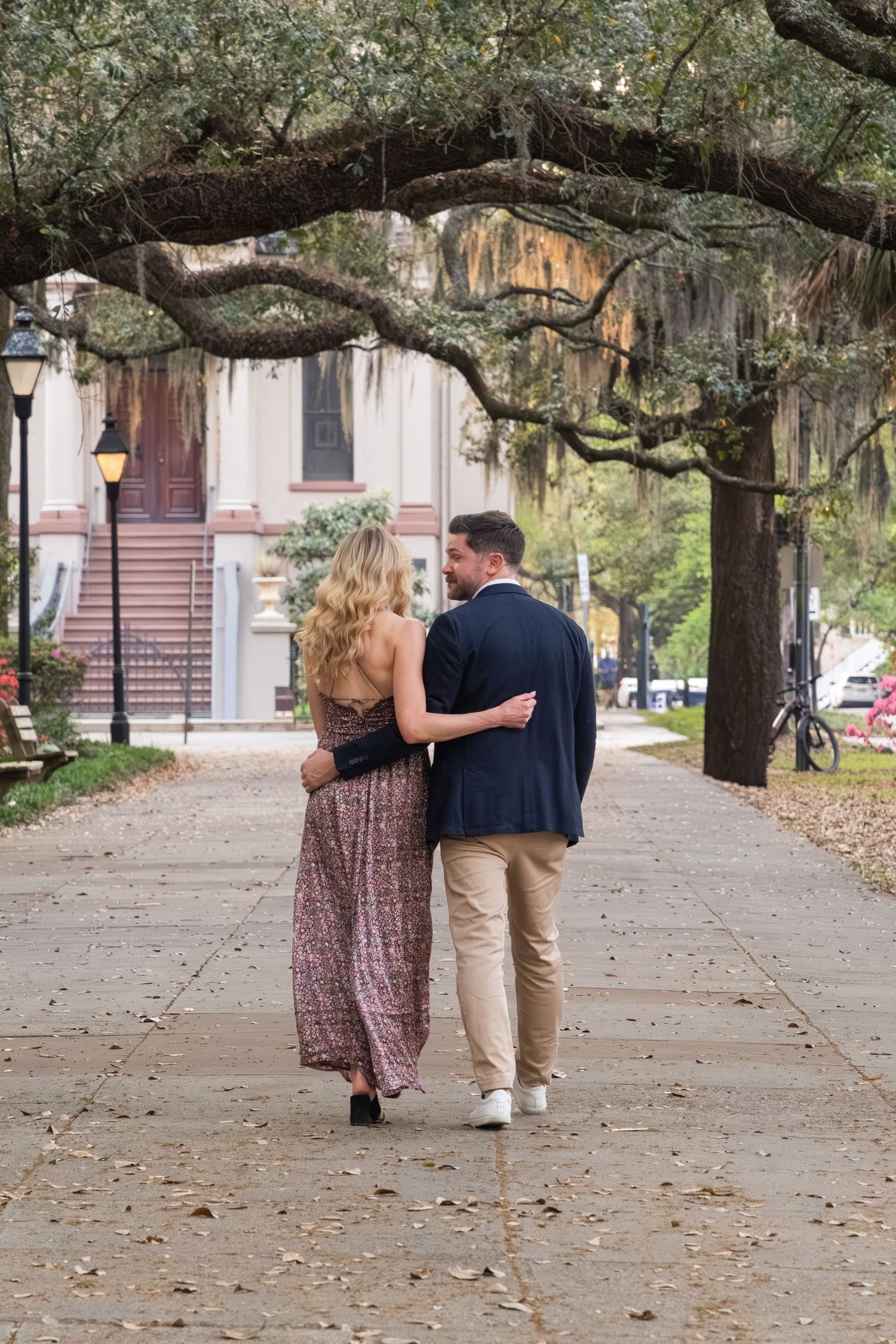 Romantic couples photography photo session Forsyth Park Savannah Georgia
