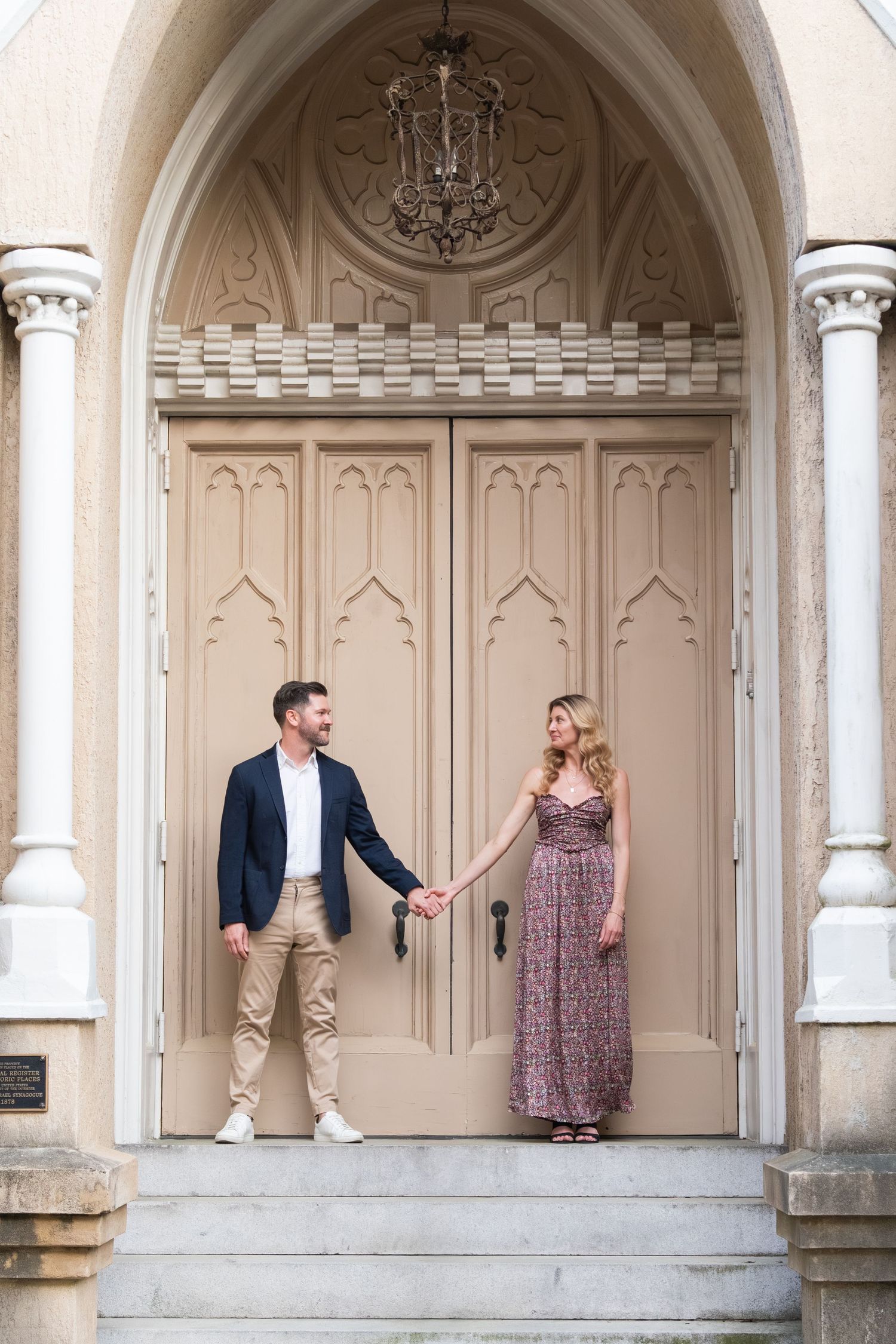 Romantic couples photography photo session Monterey Square Savannah Georgia