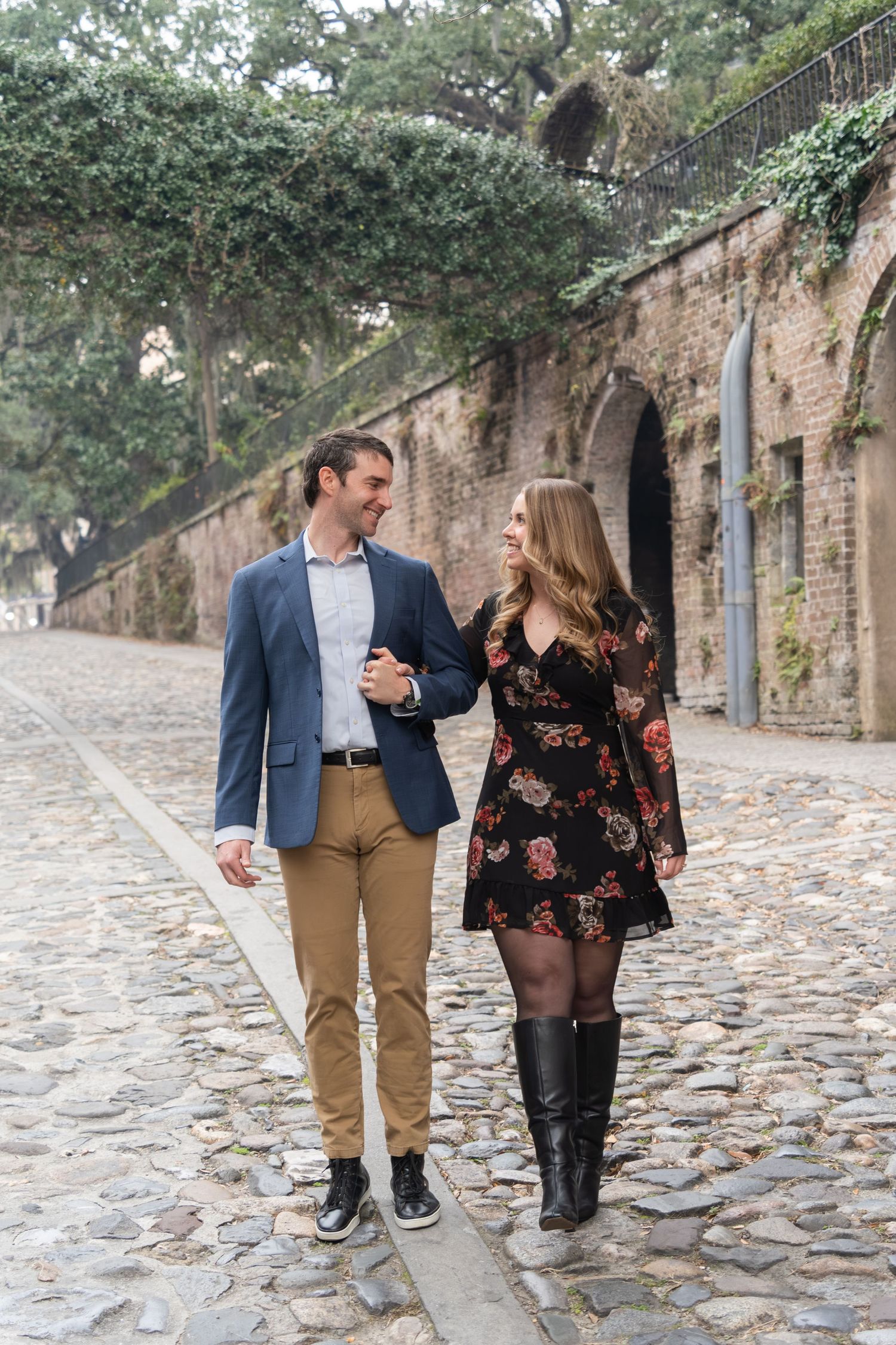 Romantic couples photography photo session Cluskey Vaults Savannah Georgia