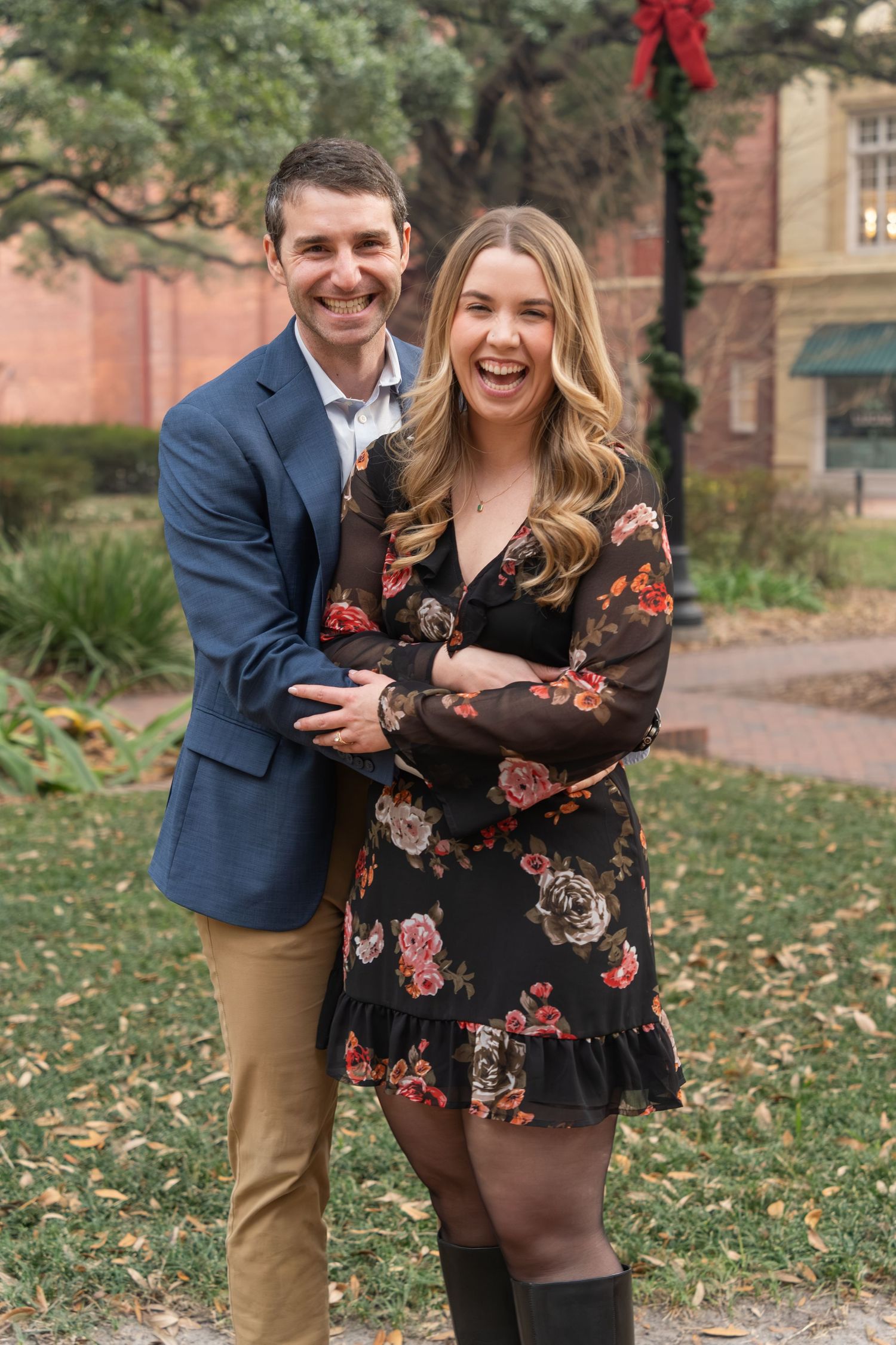 Romantic couples photography photo session Reynolds Square Savannah Georgia