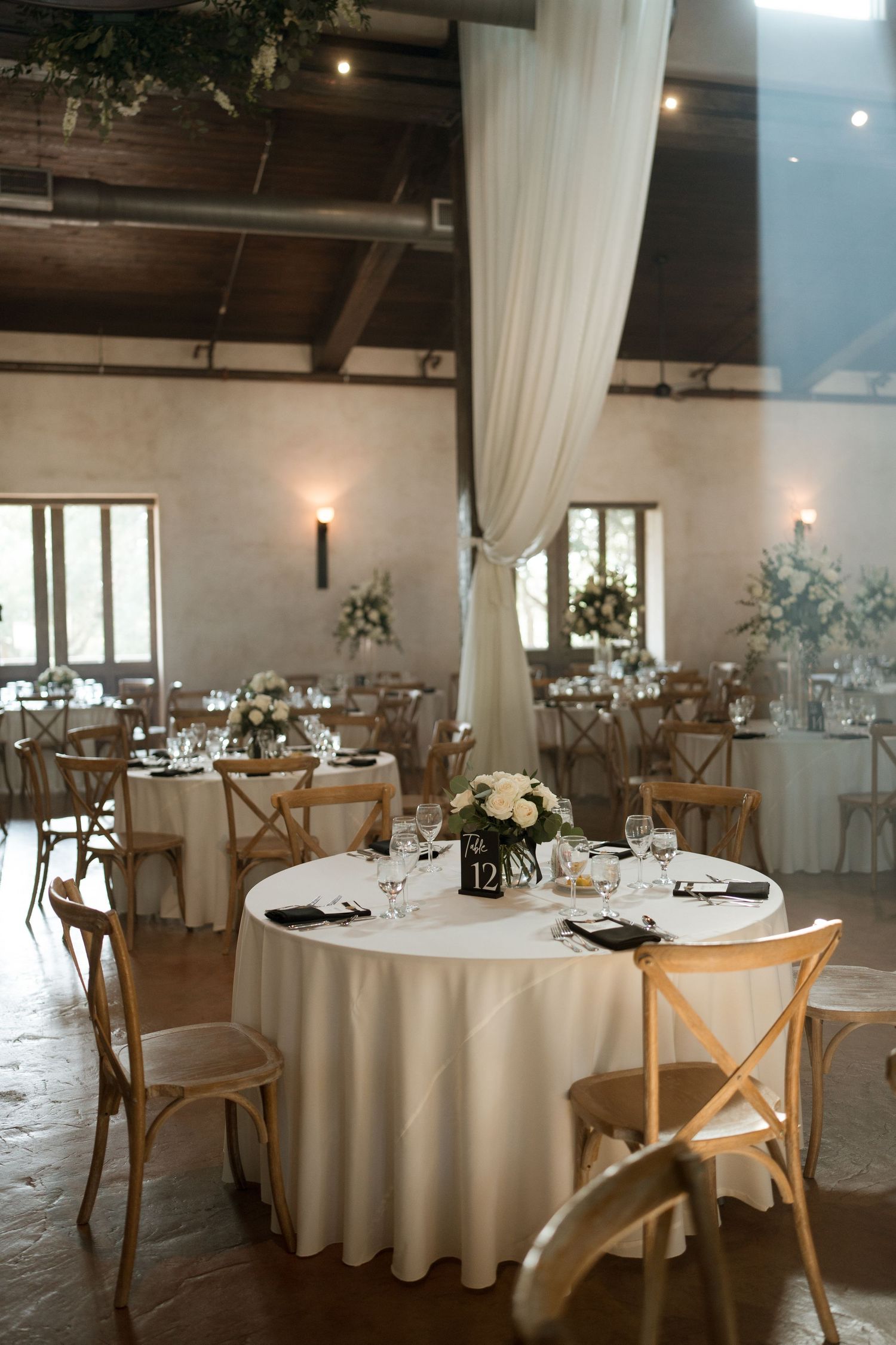 lost mission wedding venue dinner tables