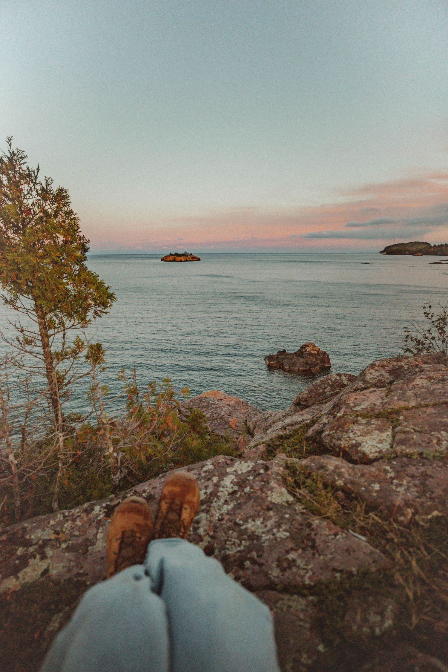 Hiking in North Shore, Minnesota coast with Lake Superior nature photograph.