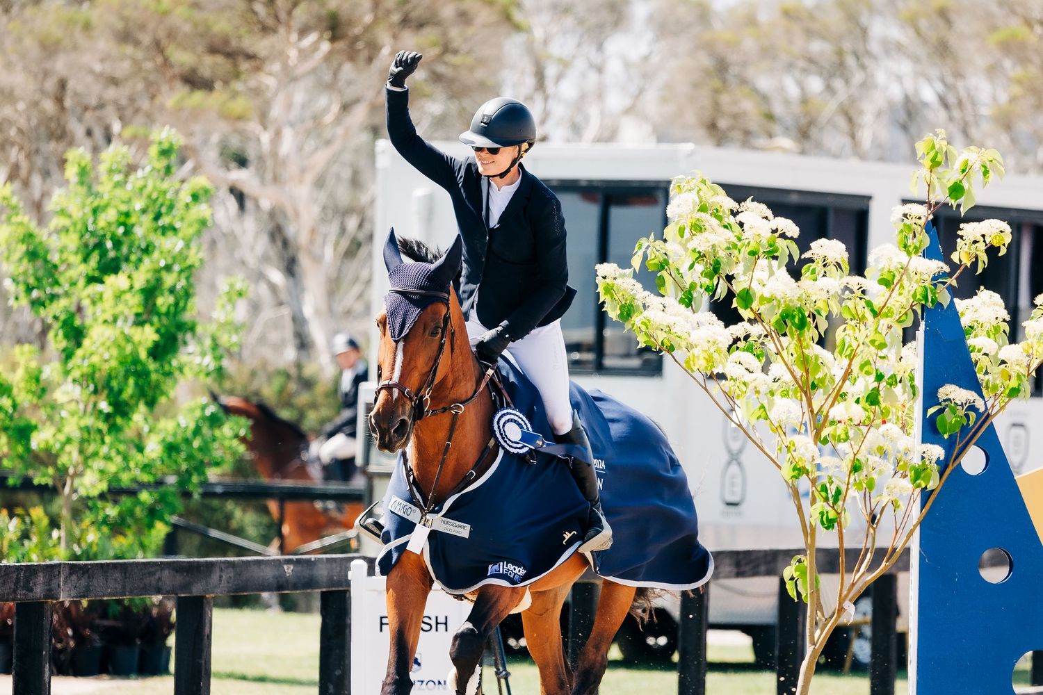 showjumper celebrating boneo park
