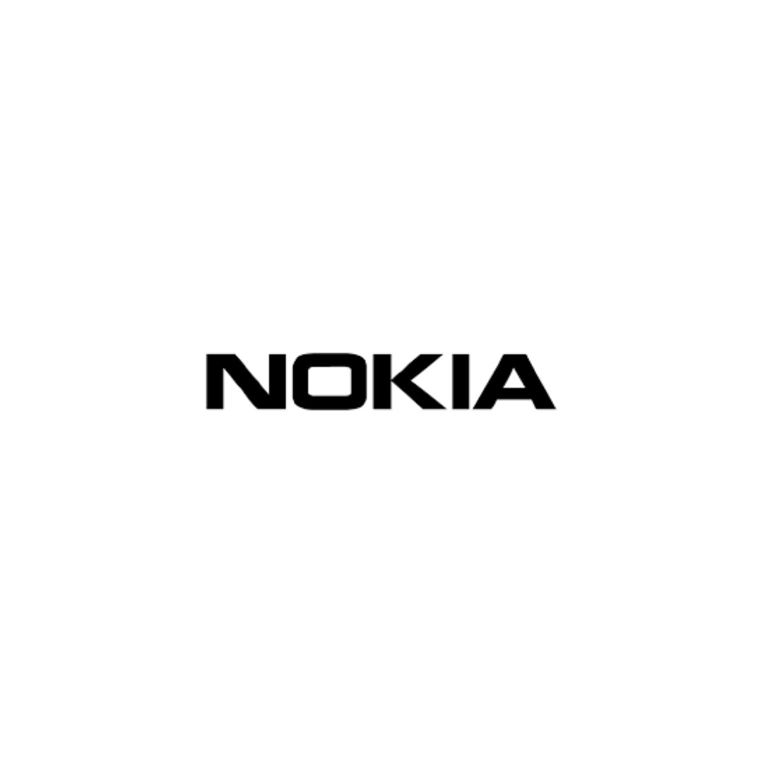 Nokia's bold black sans-serif wordmark on white background.
