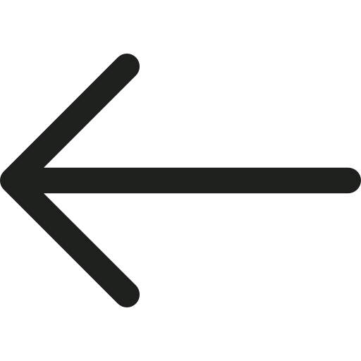 A simple black directional arrow pointing left against a white background.