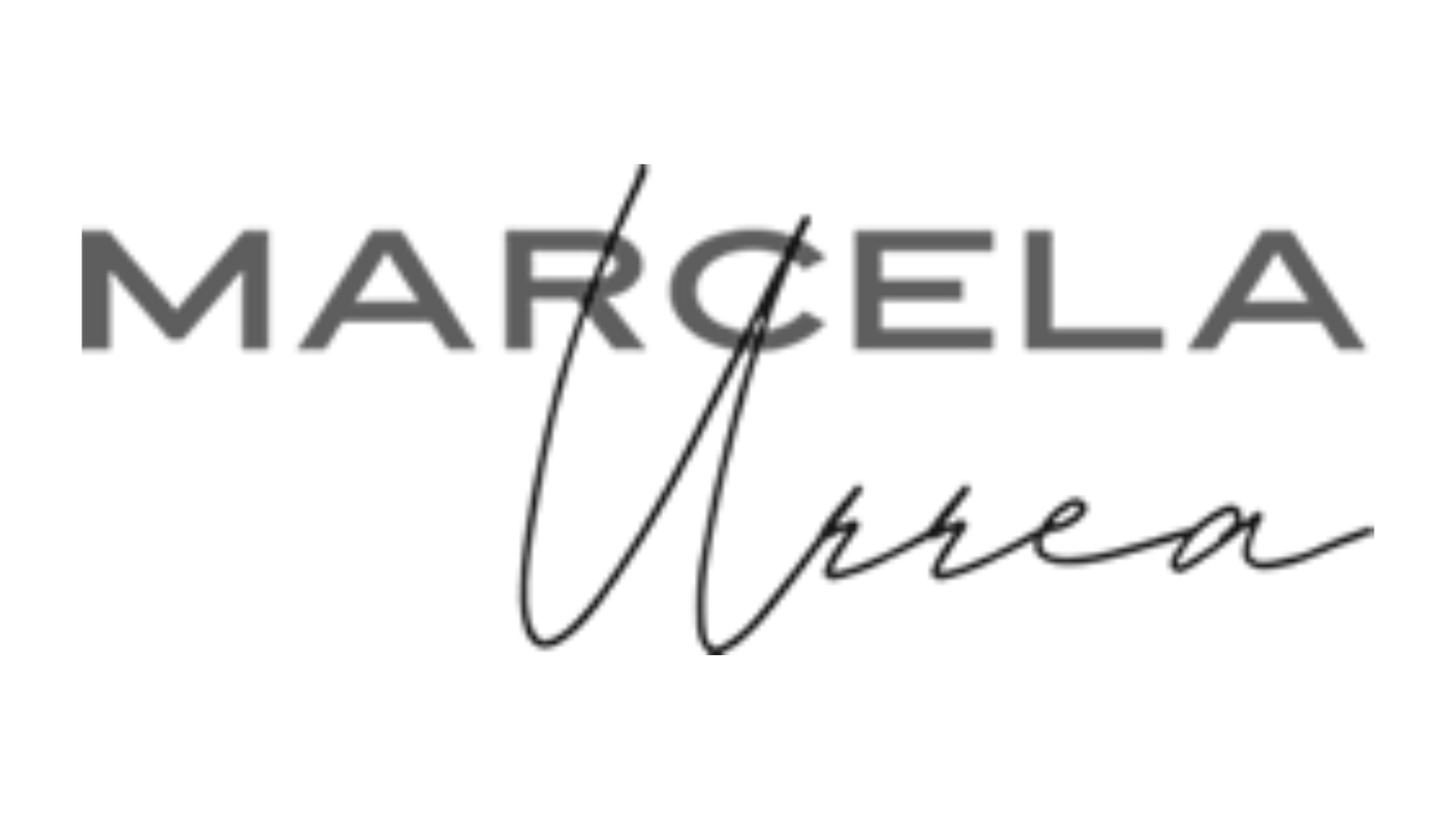 Elegant gray text logo design for Marcela brand.