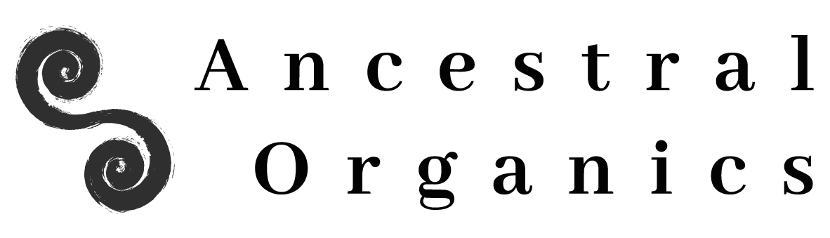 Elegant monochrome logo design with stylized text and organic elements.