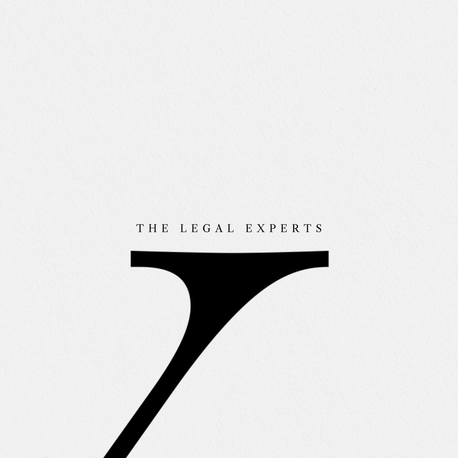Black and white corporate branding design showing partial letter Y with text 'The Legal Experts'.