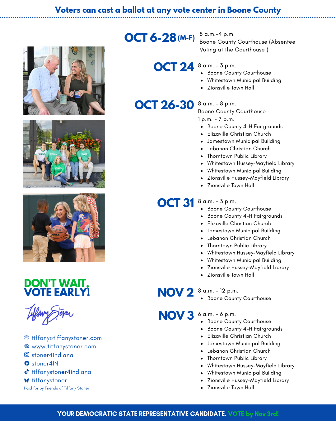 Boone County Voting days