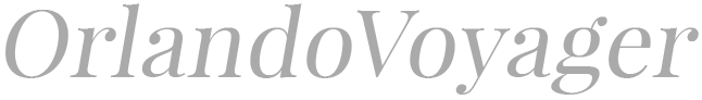 OrlandoVoyager magazine logo displayed in elegant italic gray serif typography on a white background.