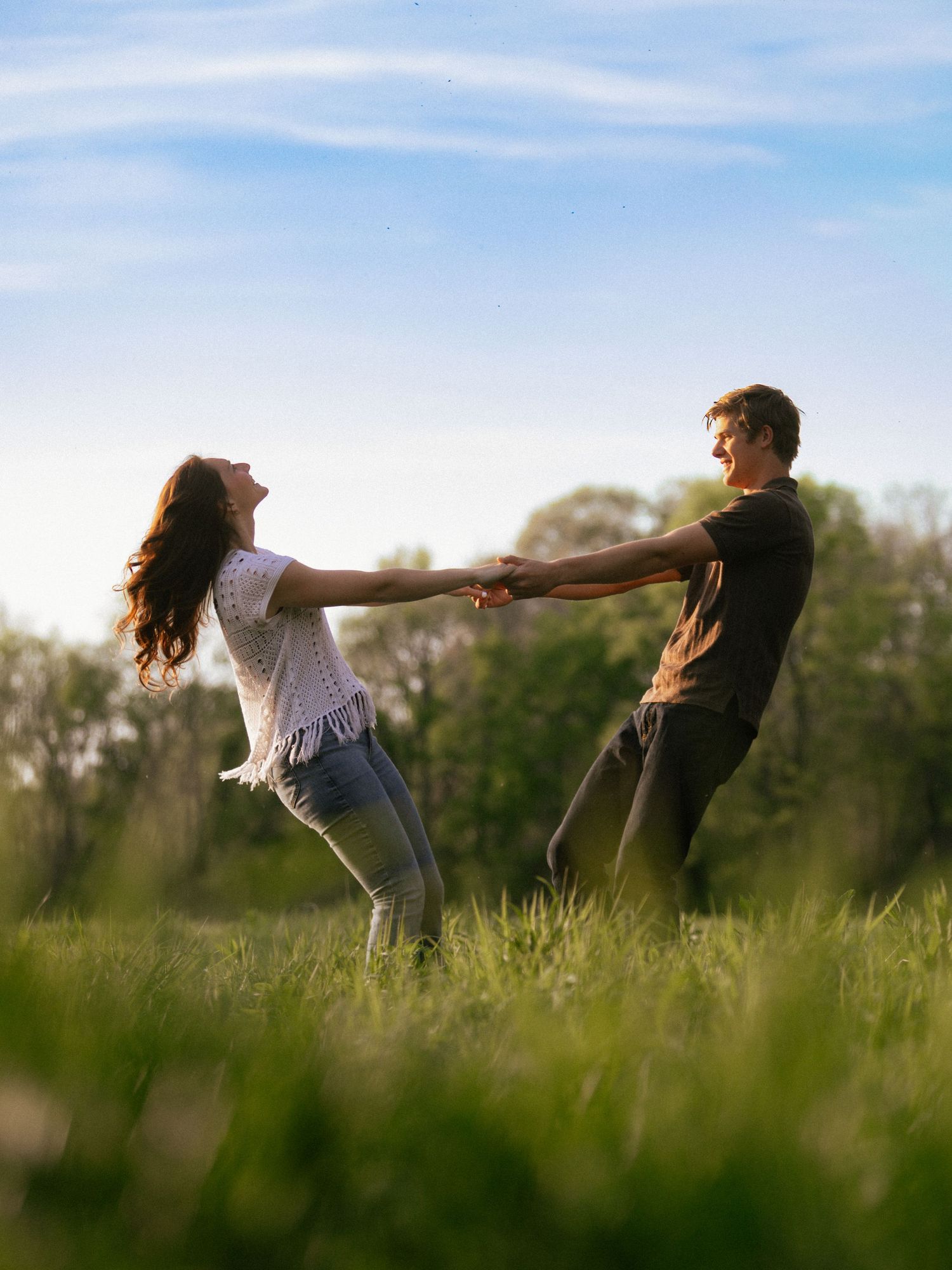 couple In field spinning
