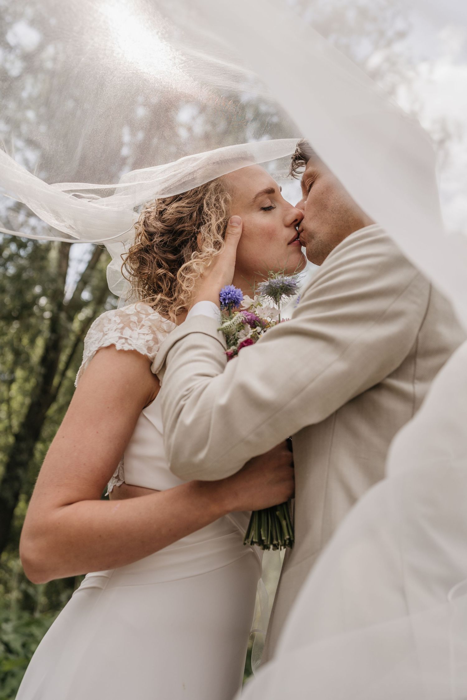 Creatieve trouwfotografie, Sluier van de Bruid