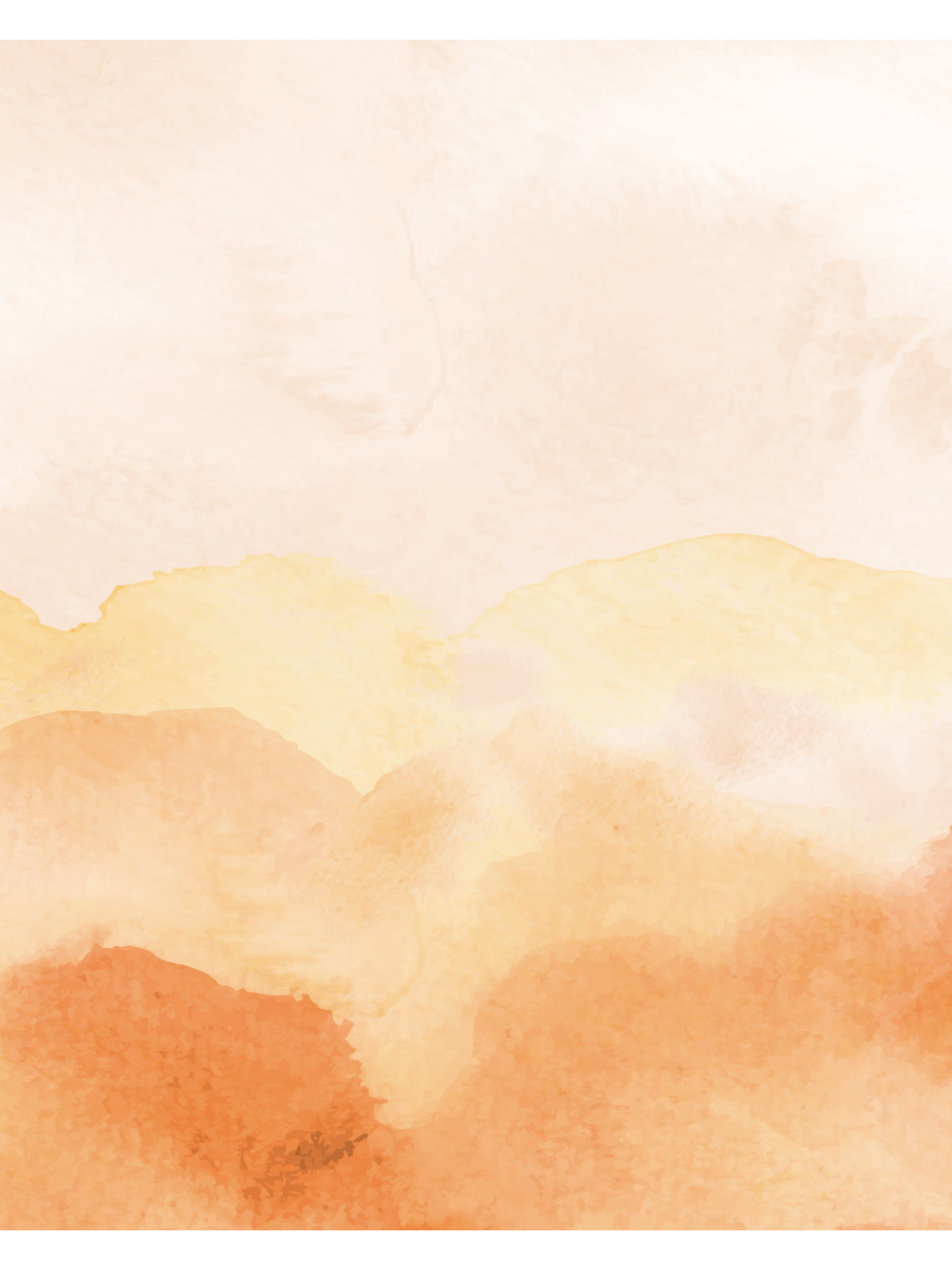 Abstract watercolor painting in soft peach and orange tones creates a dreamy sunset-like gradient effect.