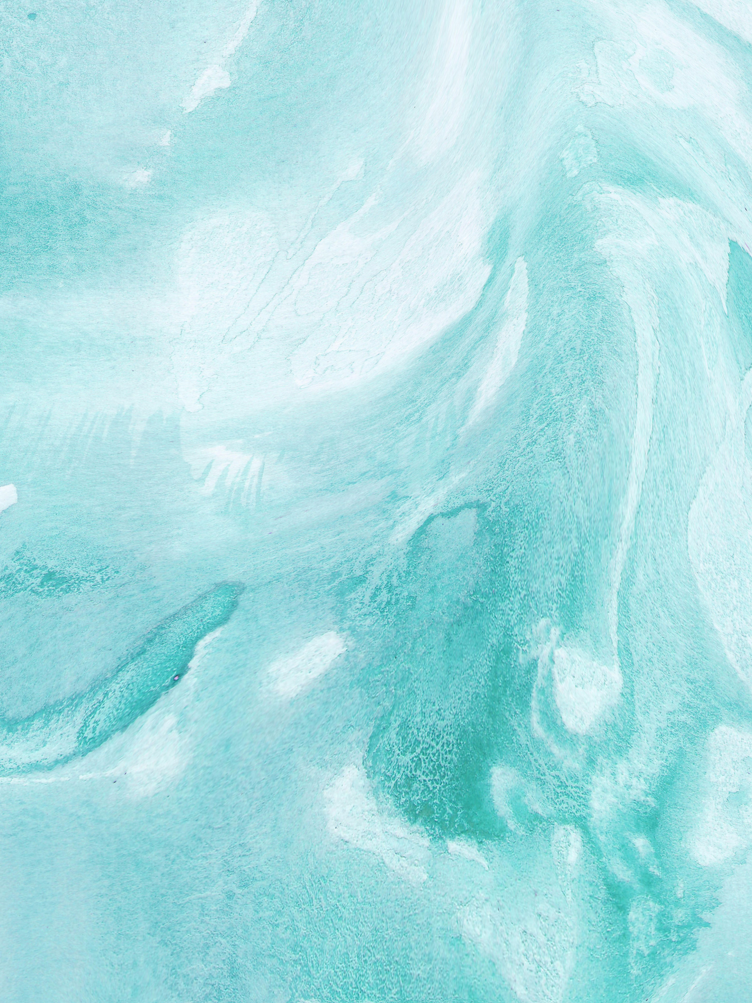 Abstract turquoise and white swirling marble texture creates an ethereal aquatic pattern.