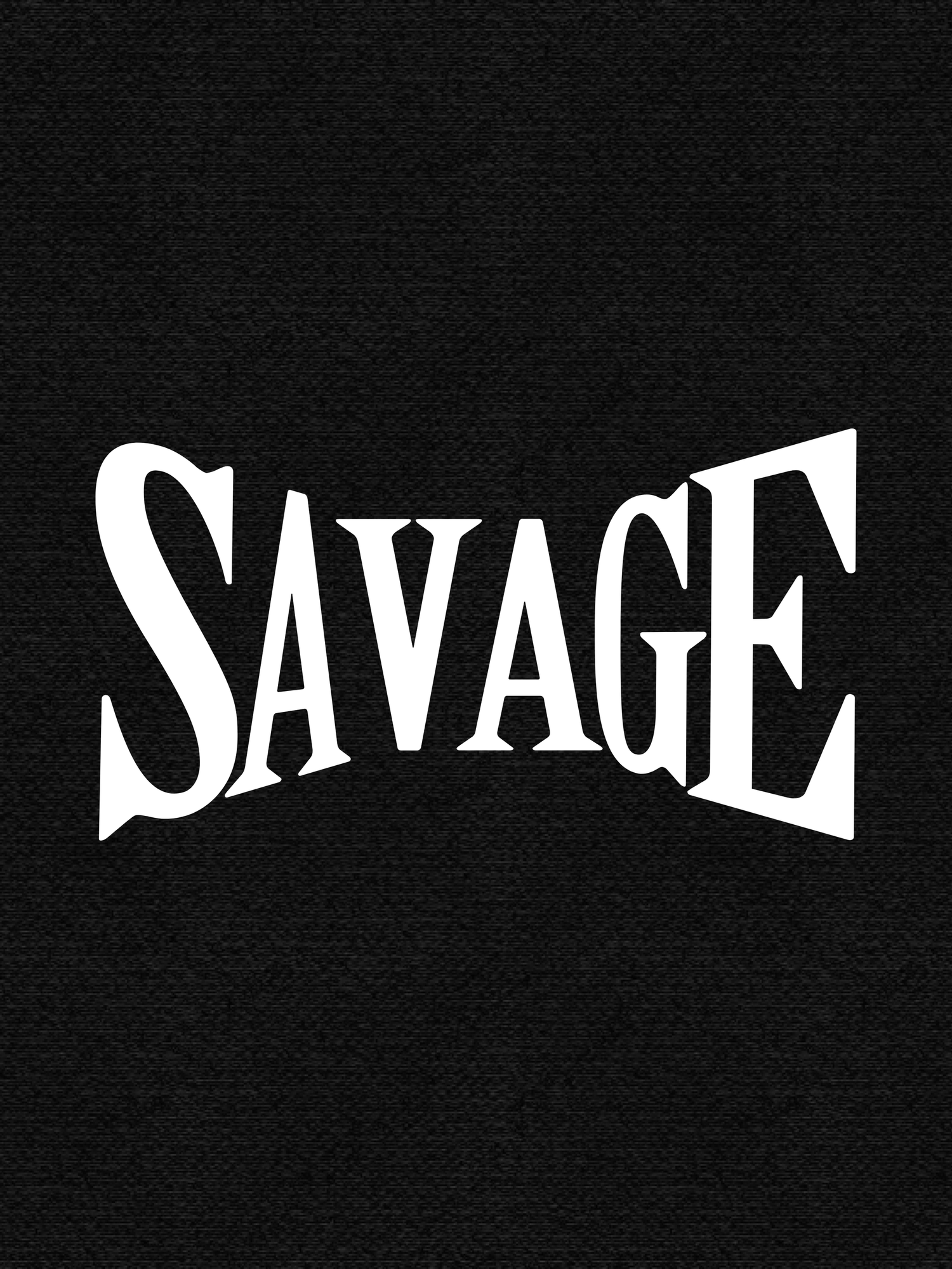 White stylized text reading 'SAVAGE' in a curved design against a black background.