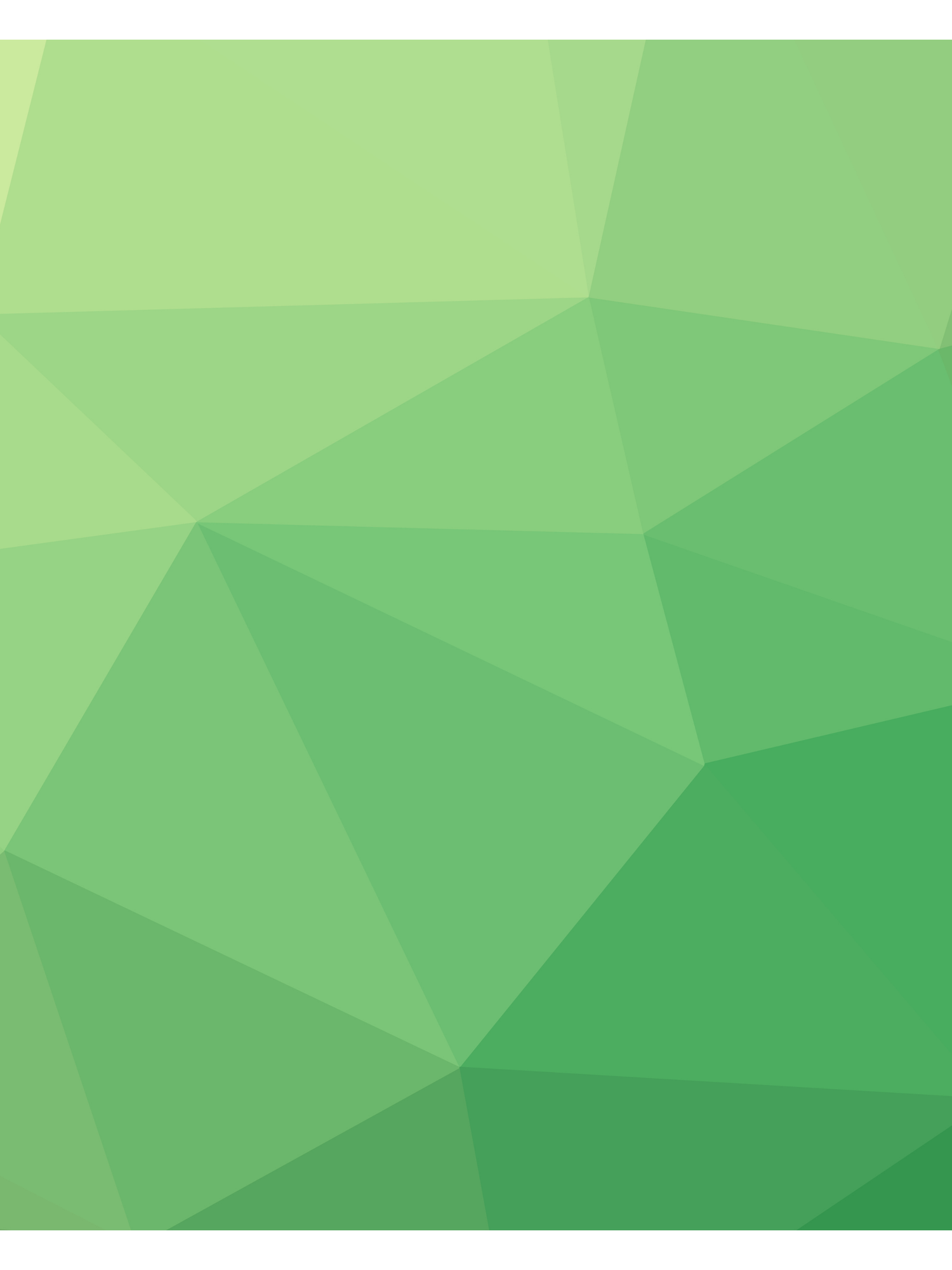 Abstract geometric background with triangular shapes in various shades of green creating a modern low poly pattern.