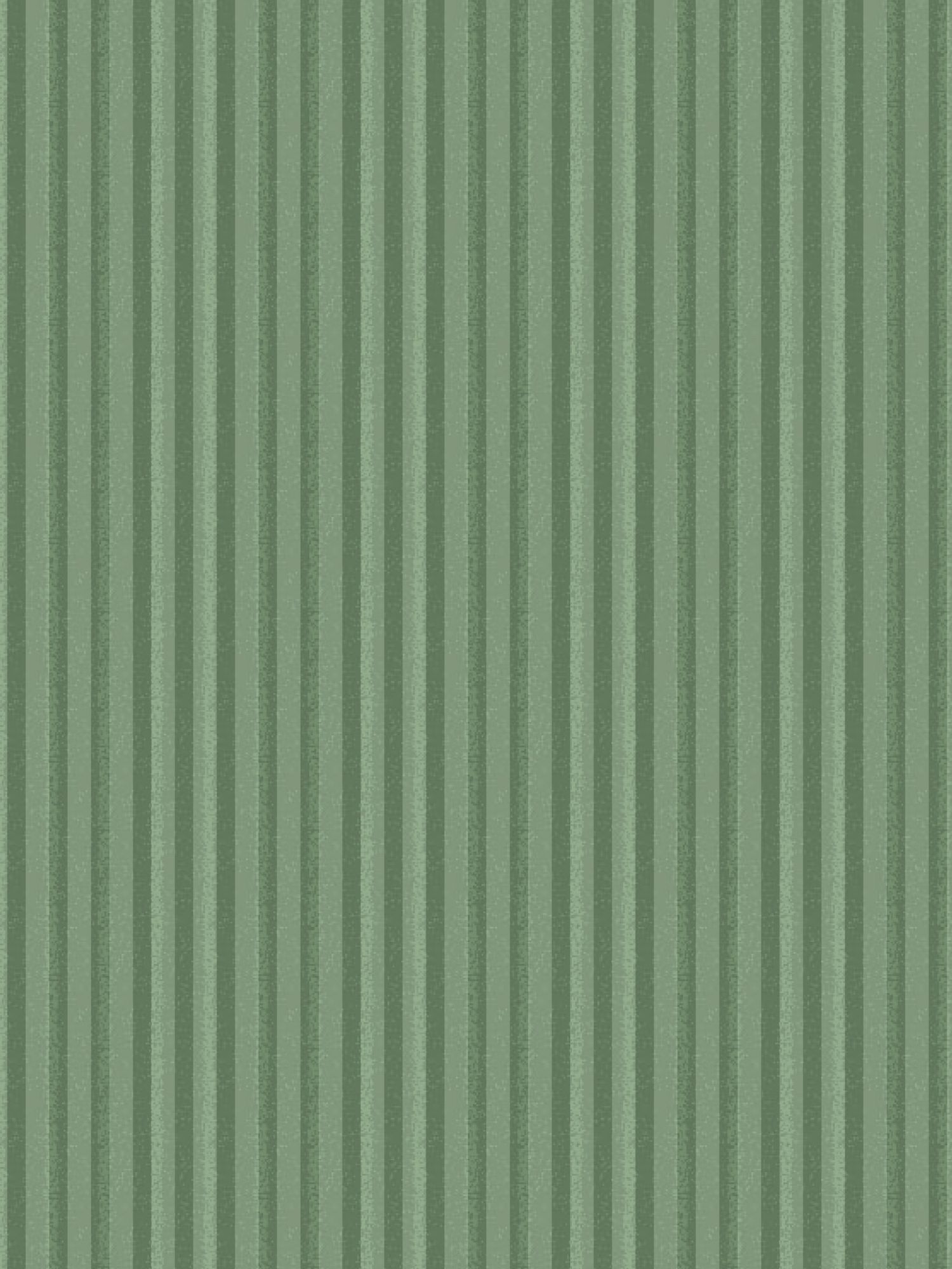 Green vertical striped wallpaper pattern with alternating light and dark shades creating a classic textured effect.