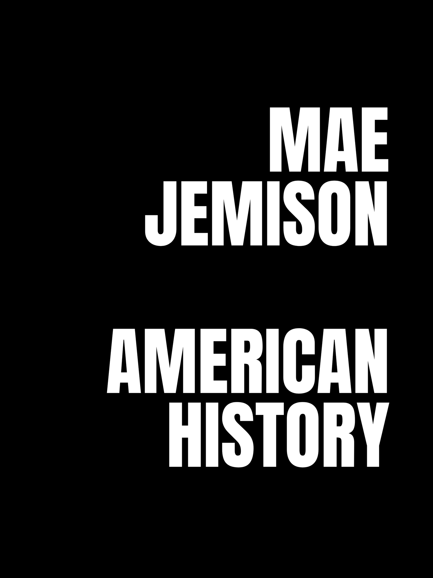 White text reading 'MAE AMERICAN JEMISON HISTORY' on black background panels.