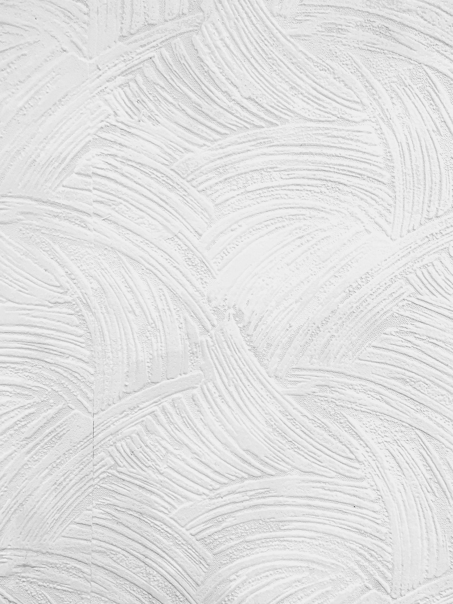 Abstract white textured background with swirling brushstroke patterns creating a dynamic, wavy surface effect.