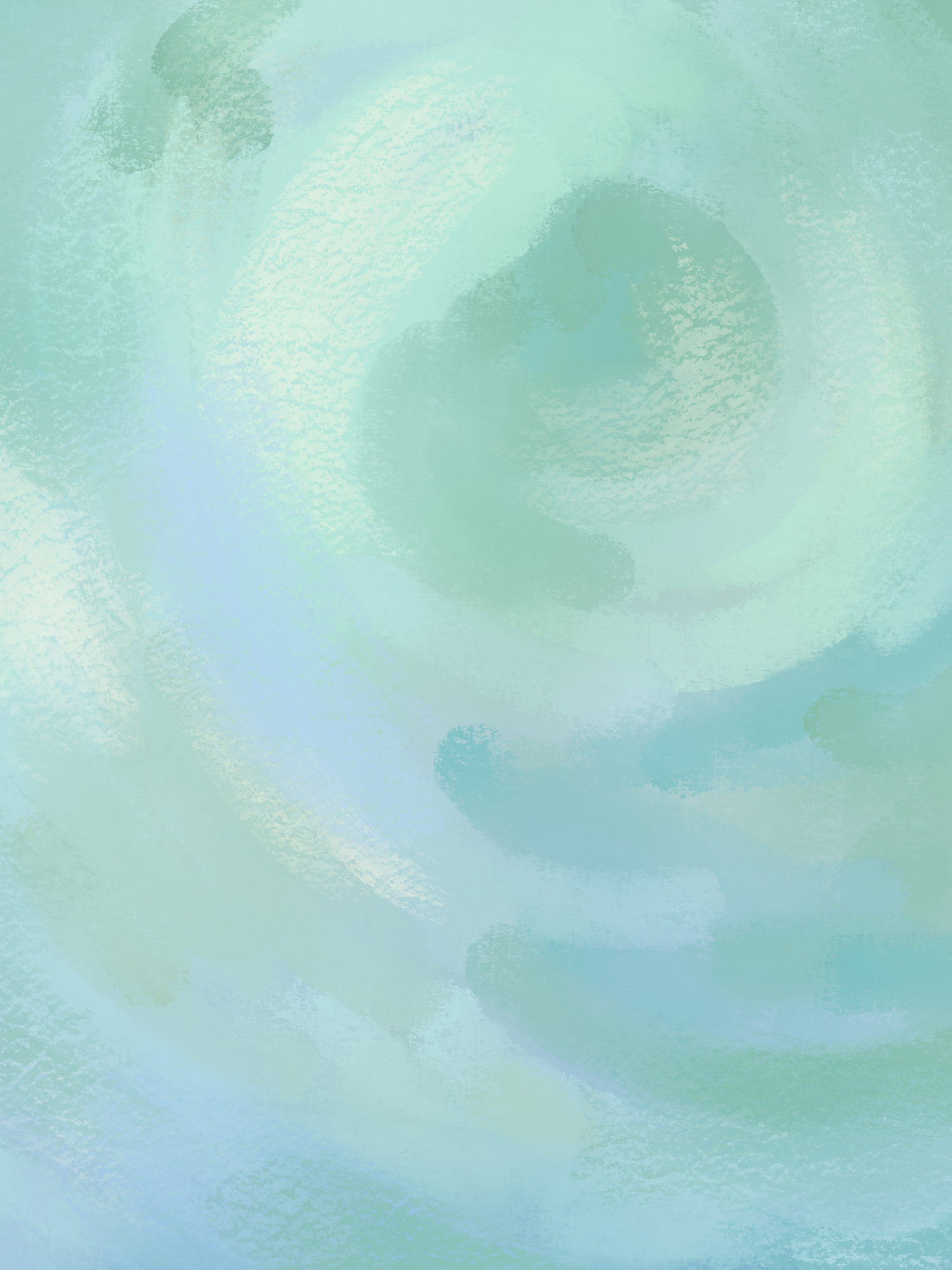 Abstract watercolor background with soft turquoise and mint green swirls creating a dreamy aquatic pattern.