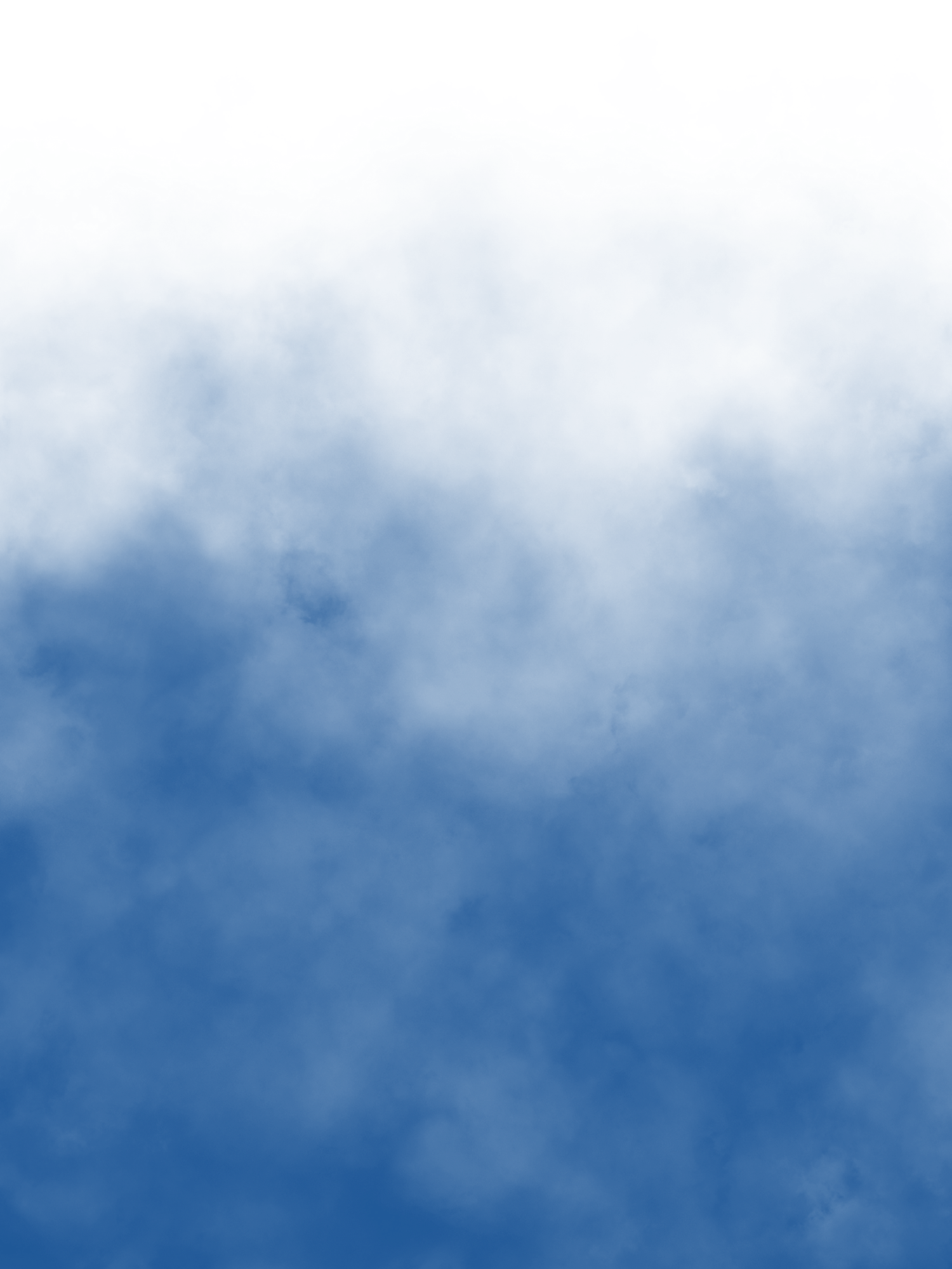 Abstract blue and white gradient background with soft cloudy texture fading from dark blue to white.