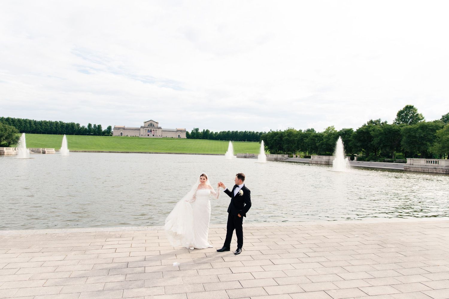 St. Louis wedding couple enjoying a candid moment together