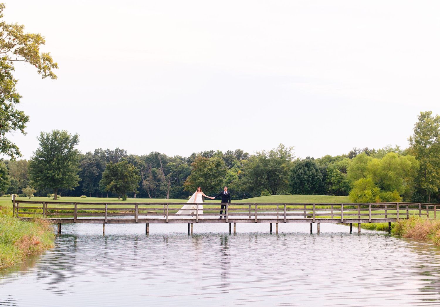 Bride and groom sharing a quiet moment together outdoors