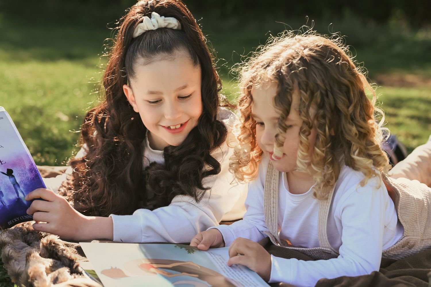Children reading books together