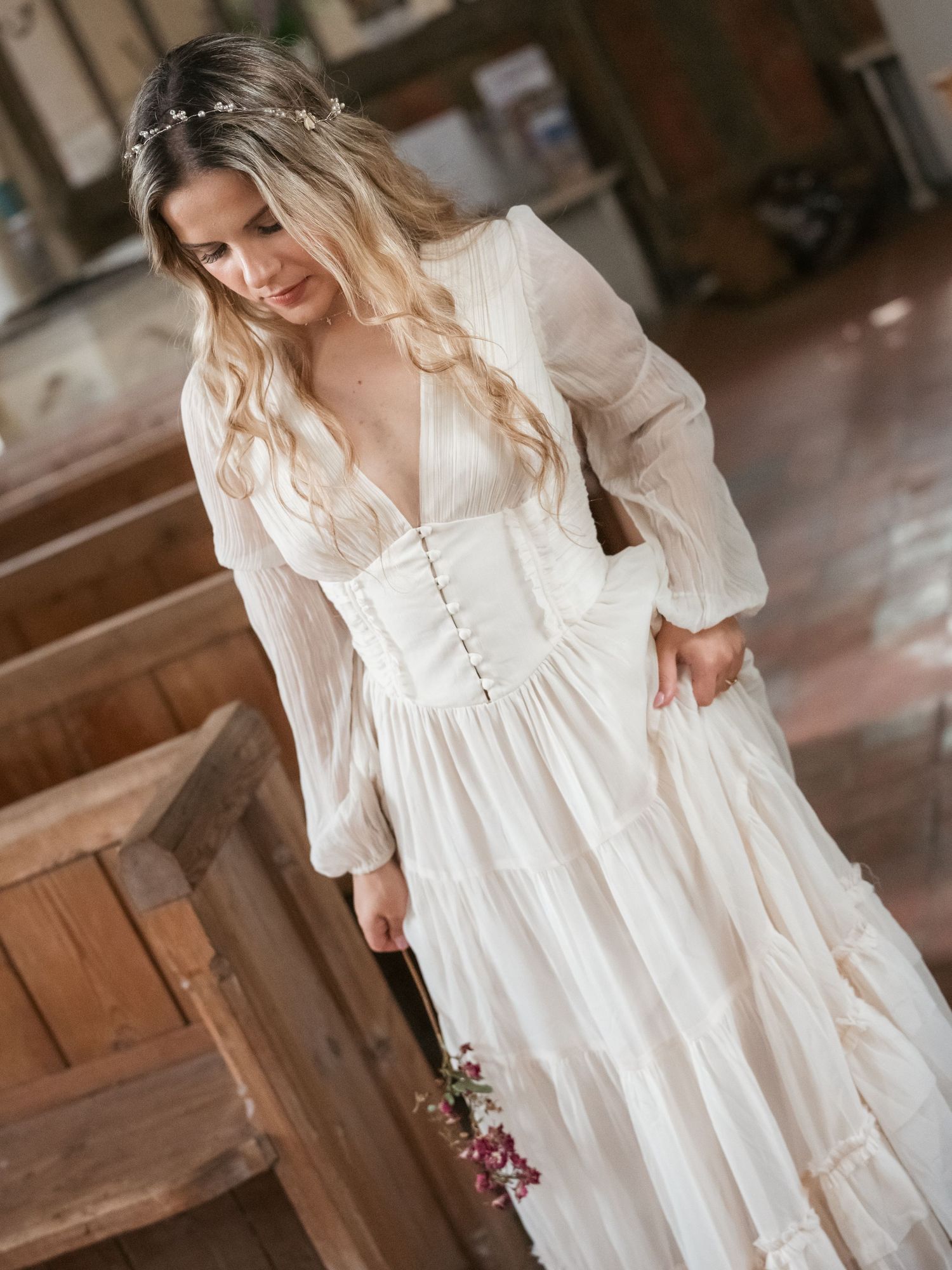 Bridal portrait at church