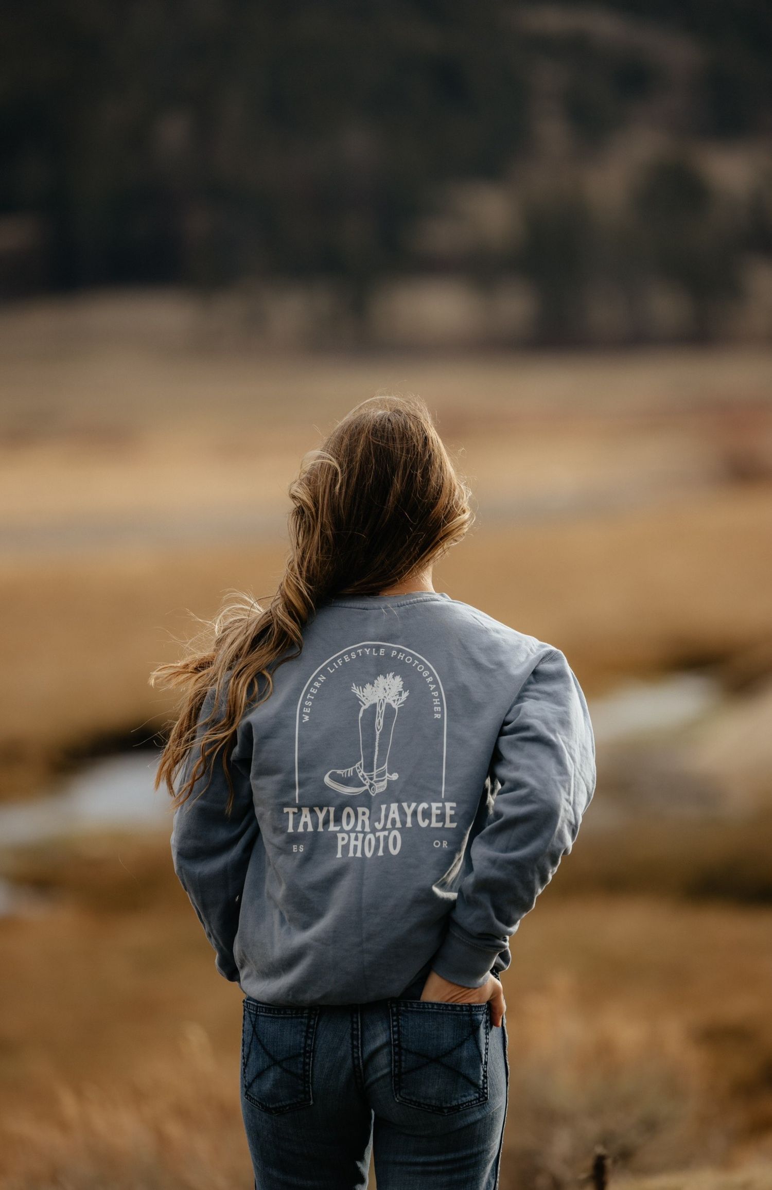 Outdoor lifestyle portrait with branded jacket, casual photography in Oregon nature
