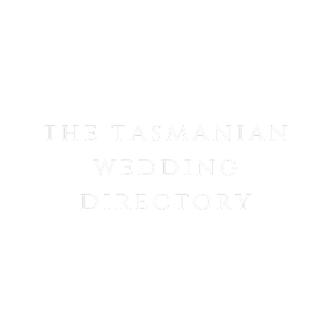 Simple text-based logo for The Tasmanian Wedding Directory in black and white.
